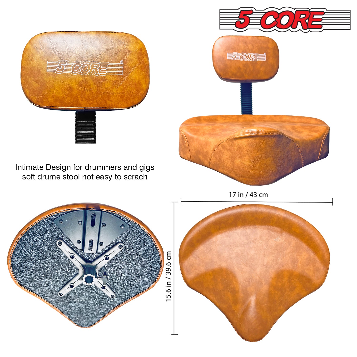 Ergonomic Design: 5 Core Drum Throne Back Rest Ensures Proper Posture and Support