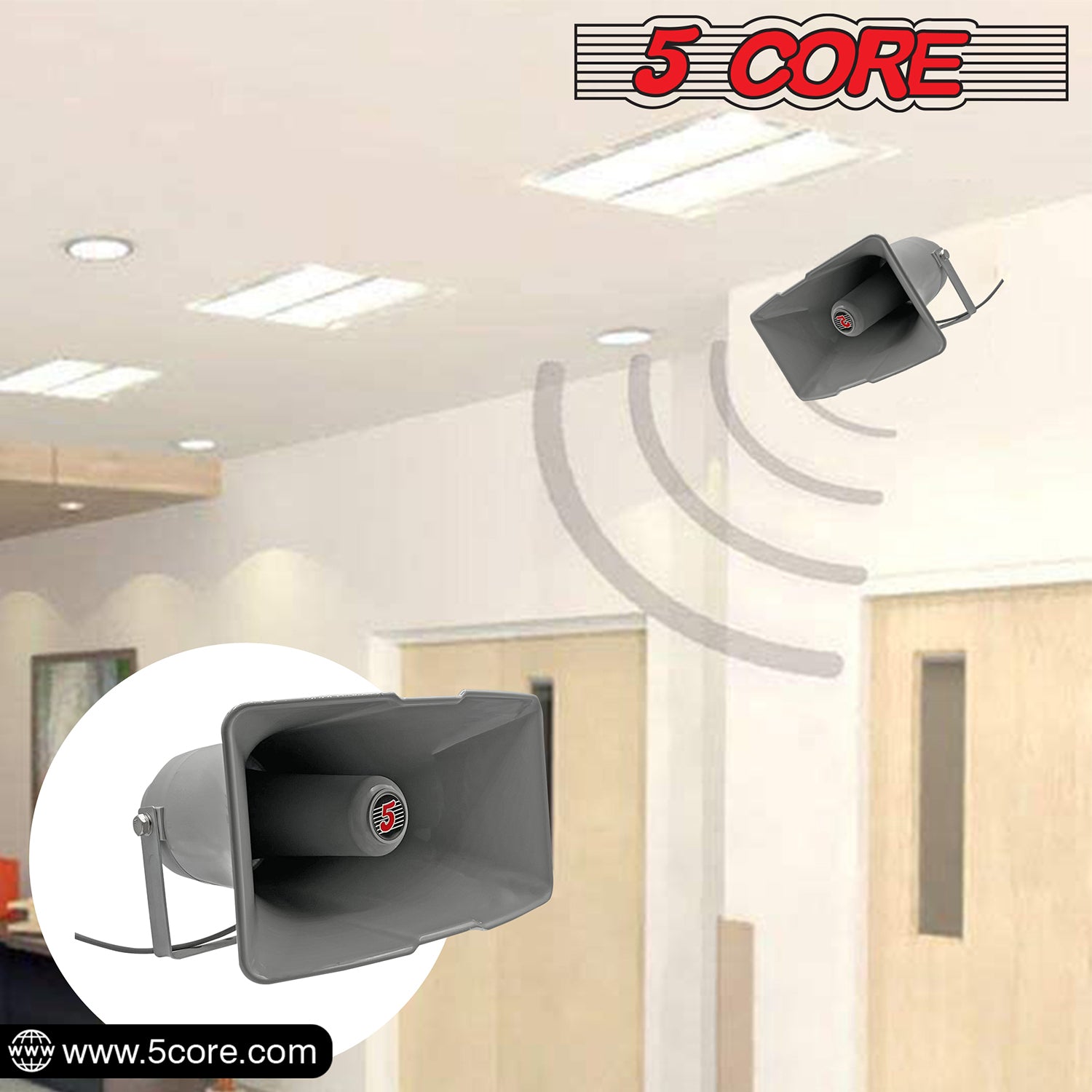 5 Core PA Horn Speaker Outdoor Siren Loudspeaker • 35W RMS Loud Megaphone Driver Horn 1/2/4 Pc