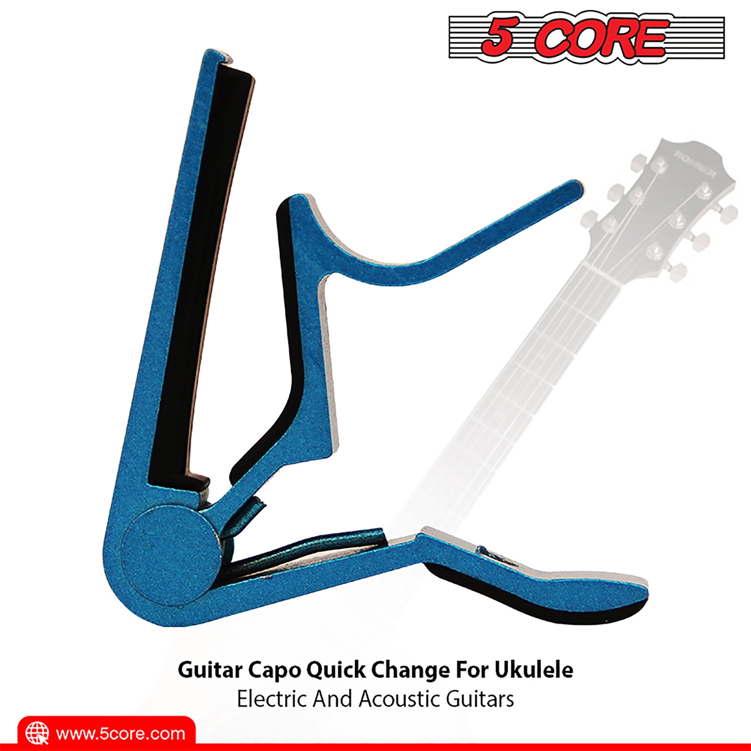 5Core Guitar Capo 4Pcs String Clamp Kapo w Soft Padding for Acoustic & Electric Guitars
