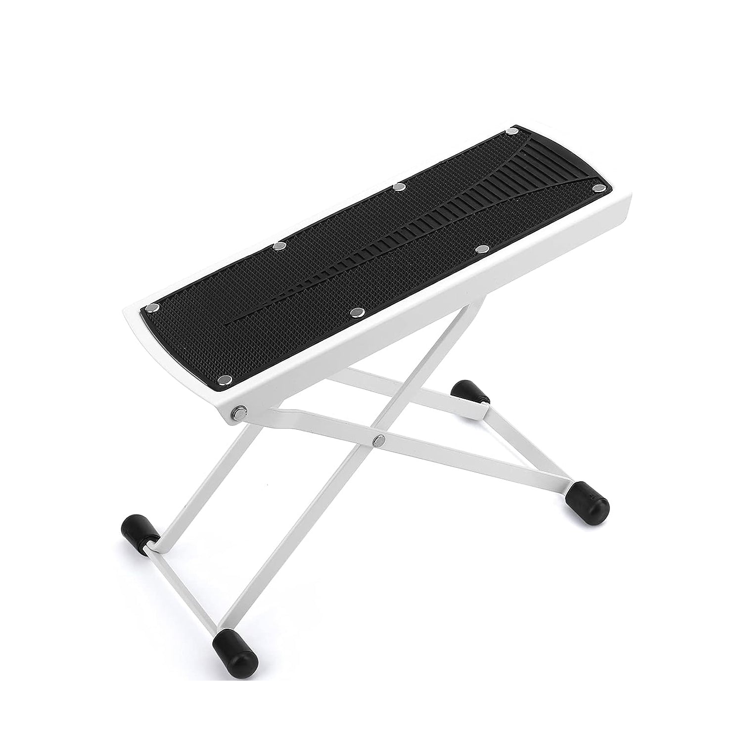 5 Core Guitar Foot Stool 6 Level Height Adjustable Leg Rest Rubber Pad Stable Foot Stand White
