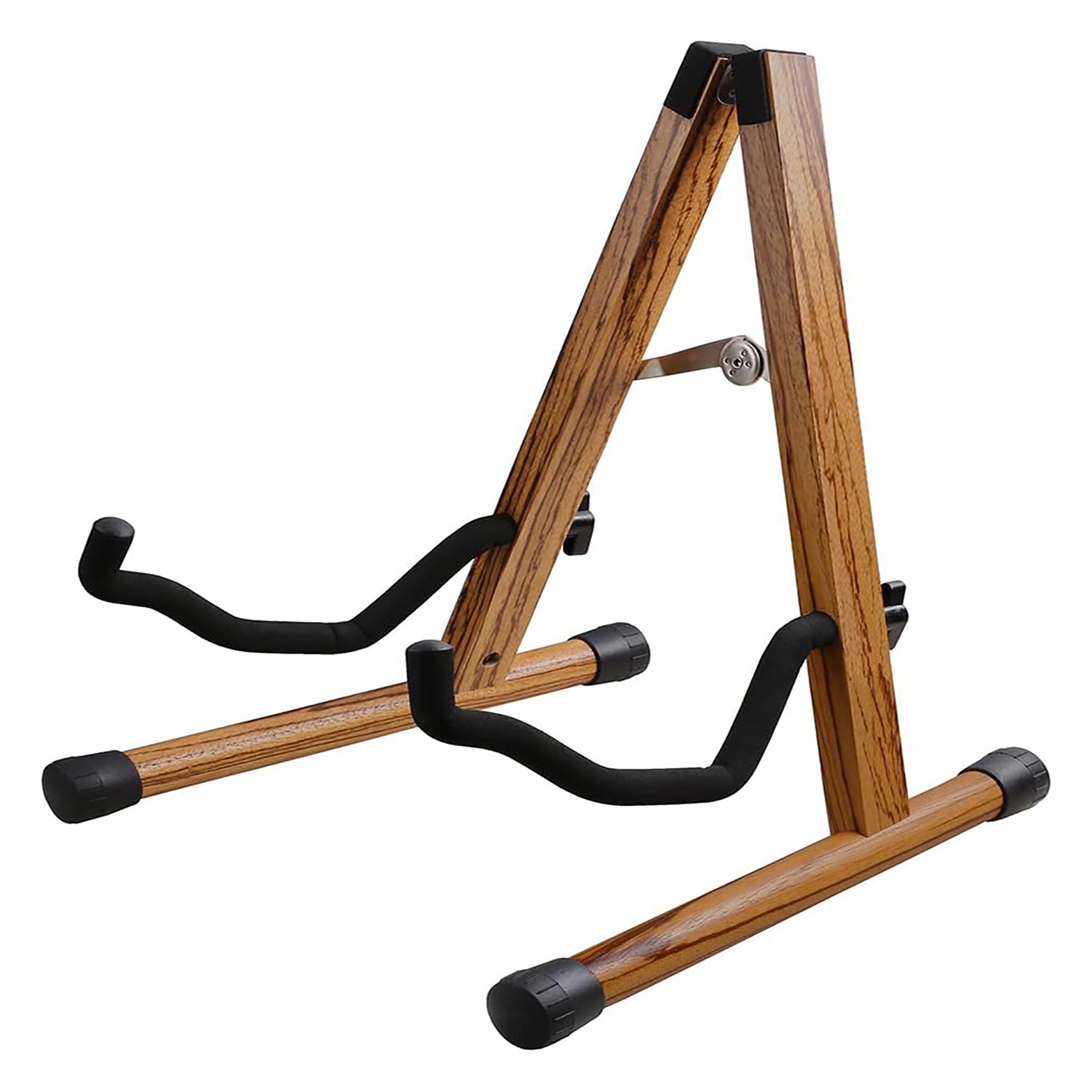 5Core Guitar Stand Floor Wooden A-frame Folding Guitar Holder w Secure Lock & Soft Padding