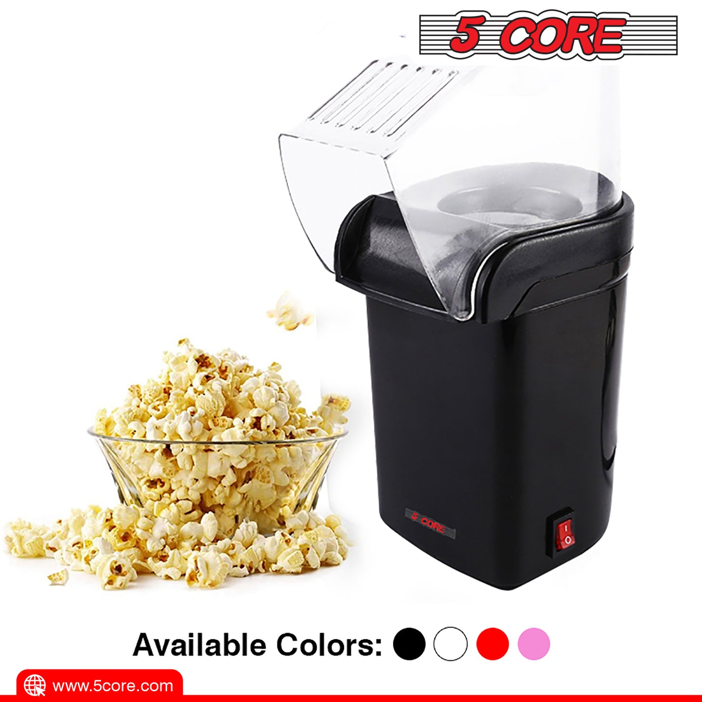 5 Core Popcorn Popper Air Popper Machine Popcon Maker Hot Air Pop Corn Machine POP B