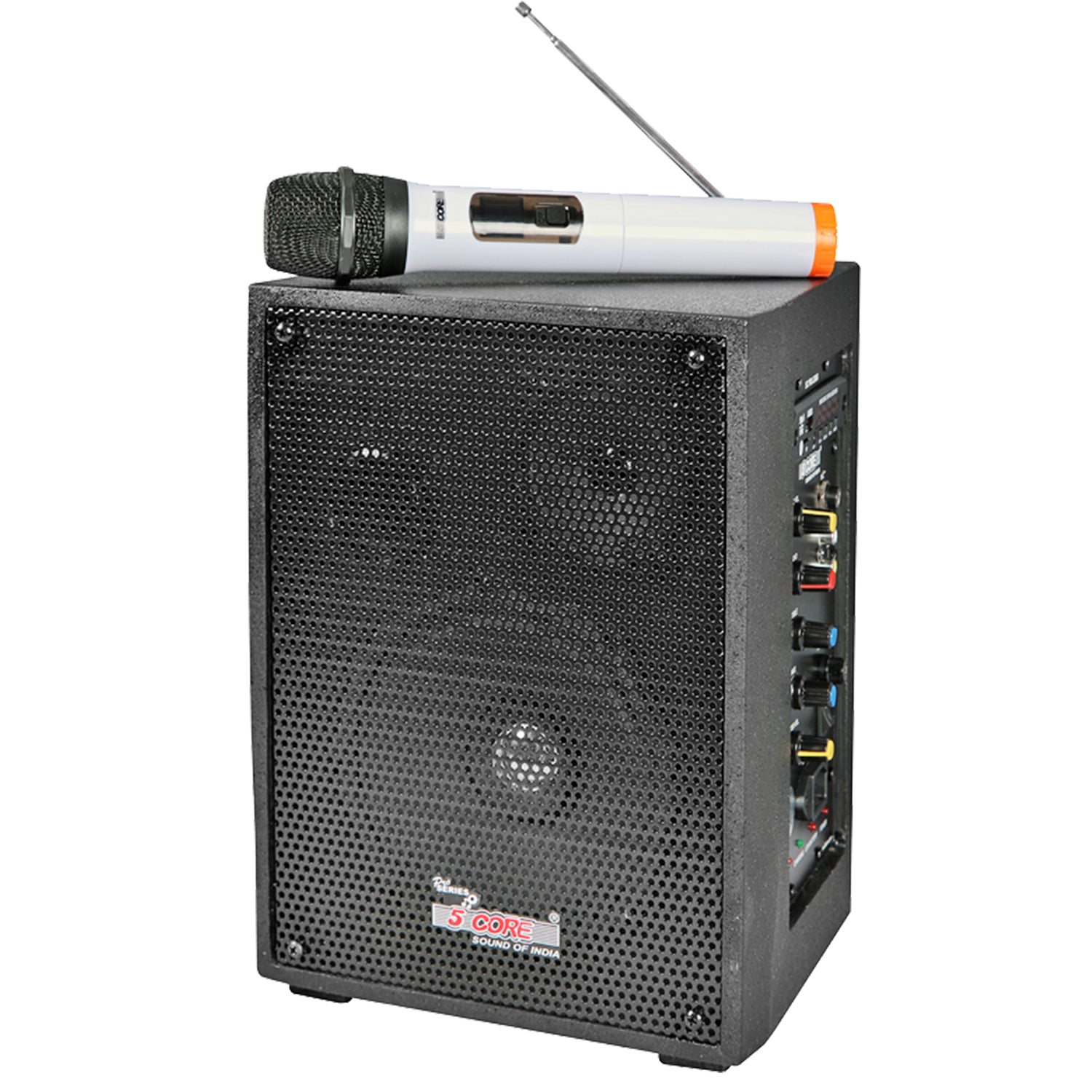 5Core PA Speaker 40W Portable PA System w Wireless Mic Small Rechargeable Public Speaking Machine