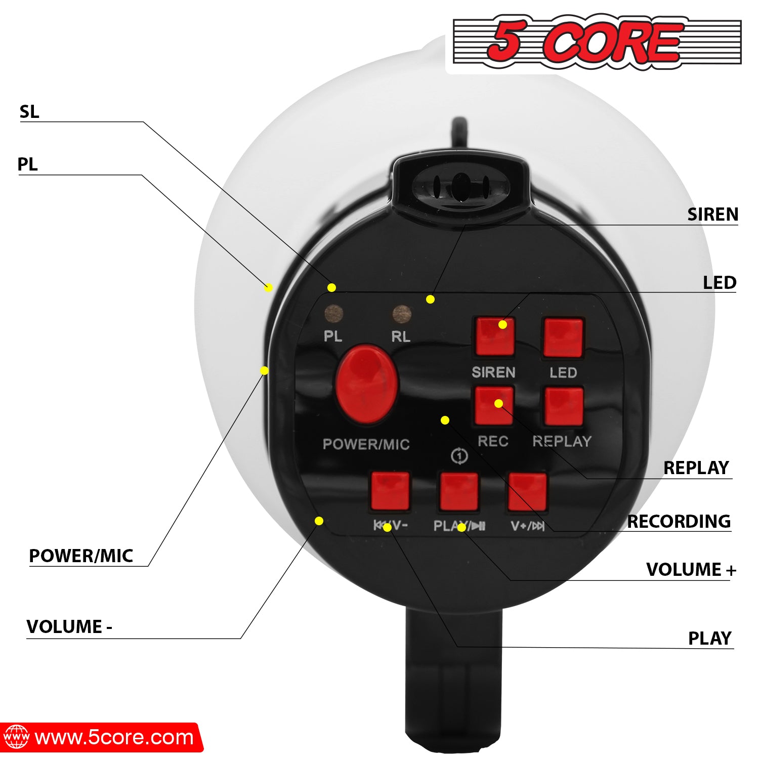 Flash Light Siren REC Bull horn