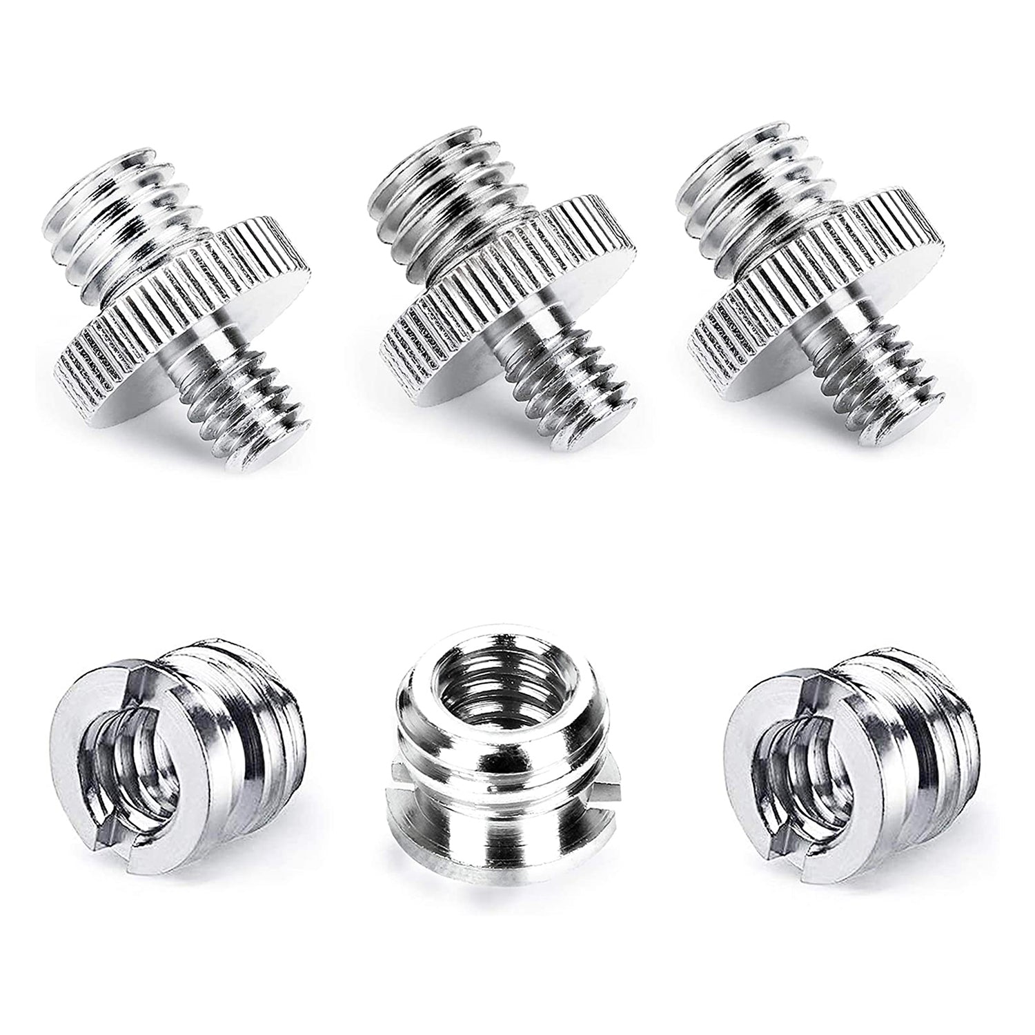 5 Core Mic Stand Adapter 3/8 Male to 1/4 Male Screw Adapter w Knurled Surface Precise Thread Adopter