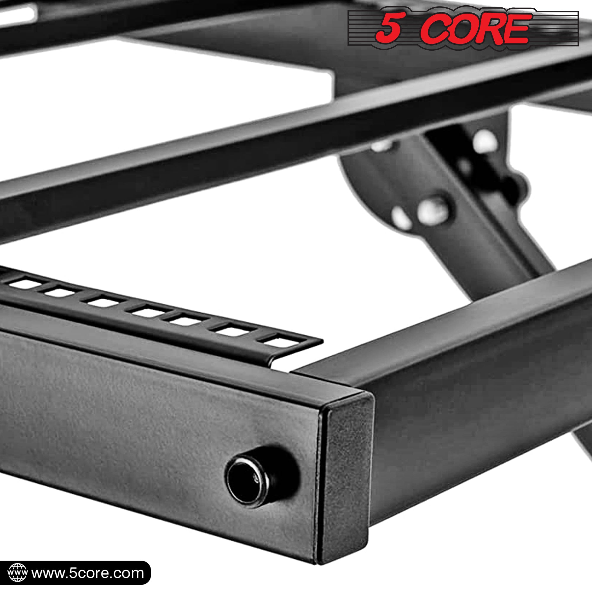 5 Core 16U DJ Mixer Stand • Adjustable Rack Mount • Professional Rolling Stage Mixer Cart w Wheel