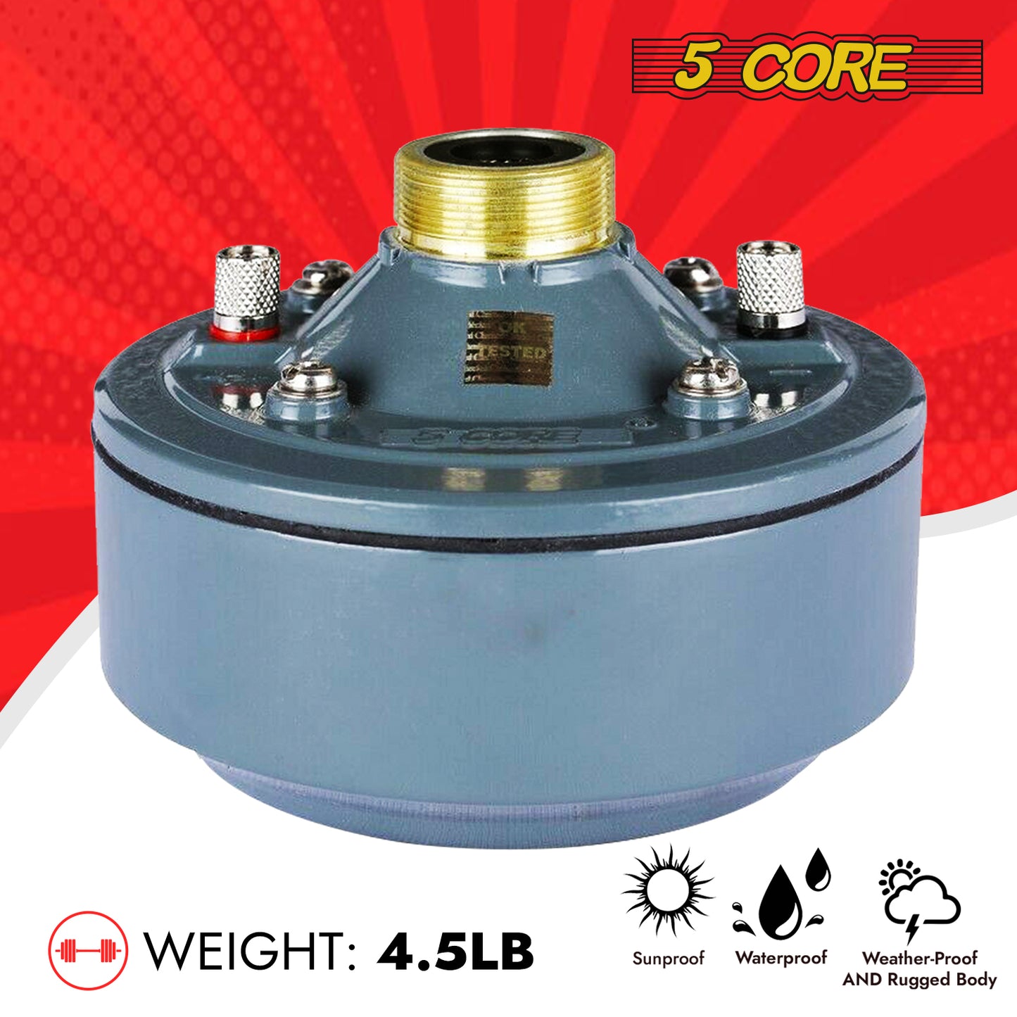 5 Core PA System Combo| 8 PA Horn Speaker White 1 Microphone Black & 1 60W Amplifier Black| Indoor Outdoor Use| USB/ EQ /Remote Control- 508~8Pcs + Amp 60 + Mic DM5B