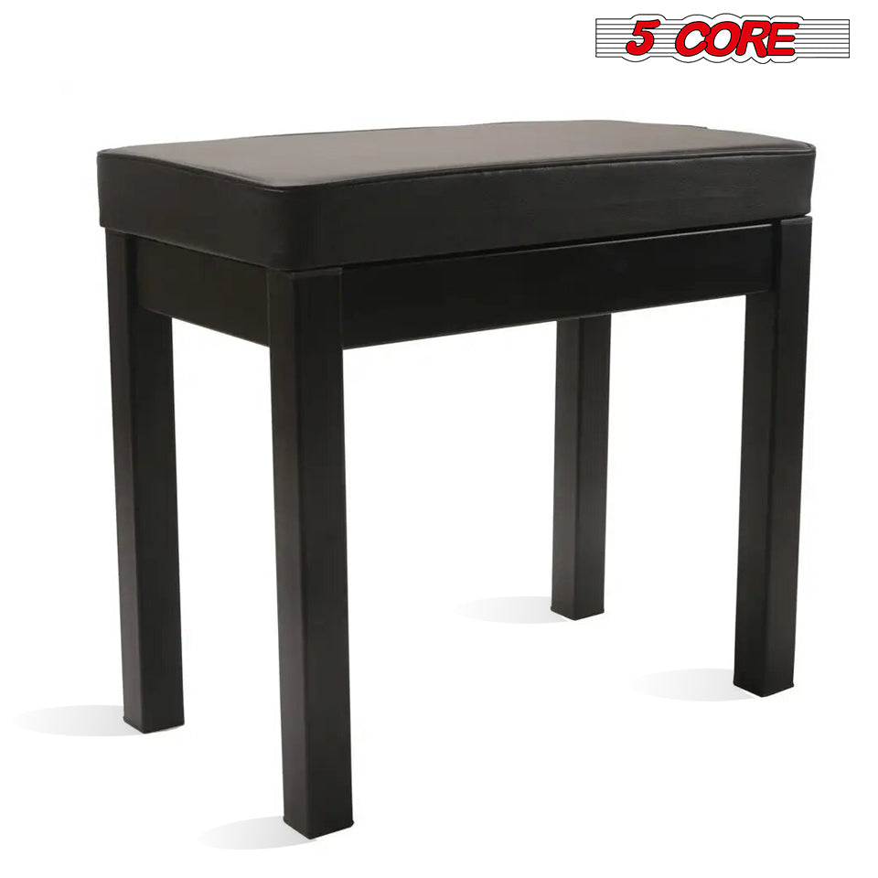 5 Core Piano Keyboard Bench Black/ Metal Piano Seat with 2.5-inch Comfortable Memory FoamPadding/ Multipurpose Stool Chair Seat with 400lb Weight Capacity-PNB BLK IRON