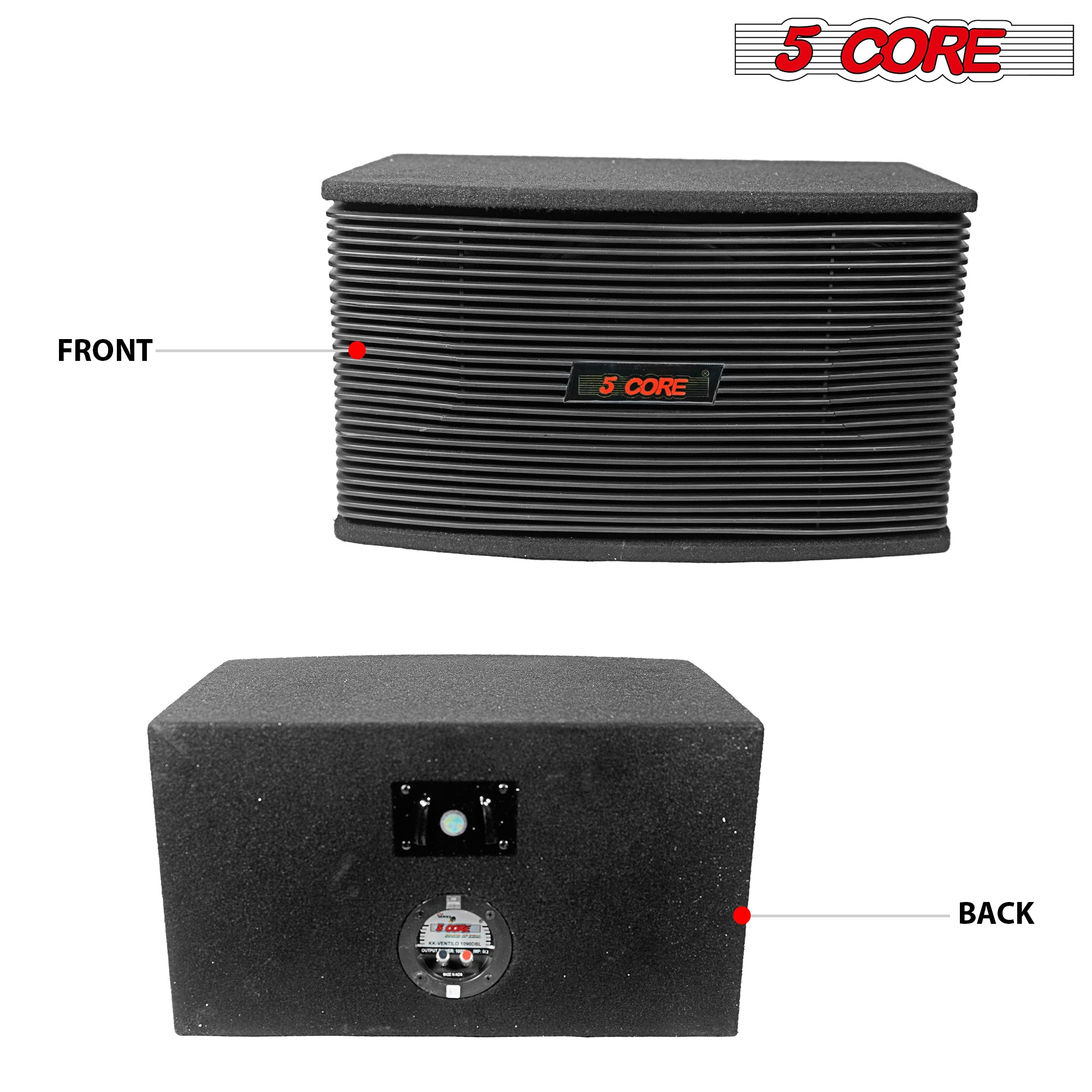 5 Core DJ speakers 8" PA Speaker System 80W RMS PA System Tough ABS Cabinet Speakon Connection 8 Ohm Portable Sound System w Subwoofer -Ventilo 890