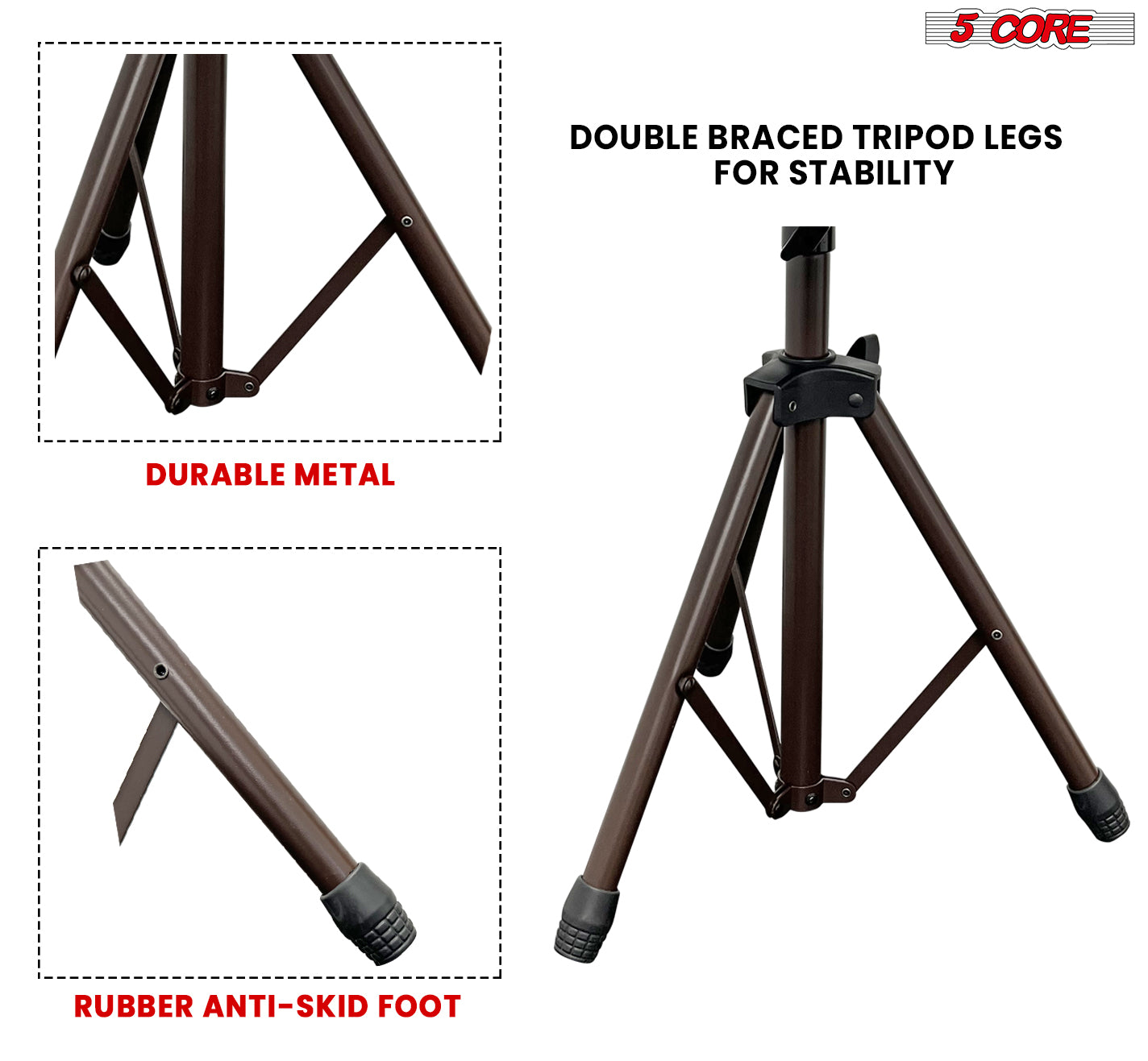 5 Core Drum Throne | Brown Drum Chair| Height Adjustable Heavy Duty Upgraded Drum Stool with Extra Thick Comfortable Seat| Portable Drum Thrones for Adults & Children- DS 01 BR
