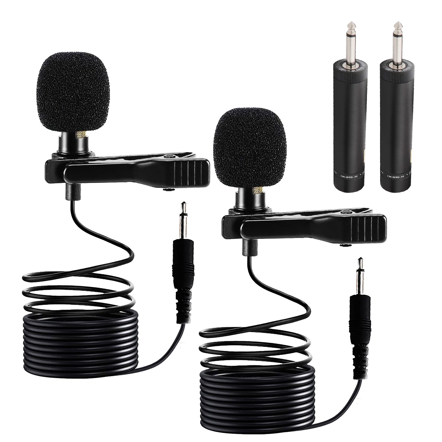 5Core Lavalier Microphone Clip On Professional Grade 3.5mm Lapel Mic Omnidirectional Lav Mic 1/2 Pc