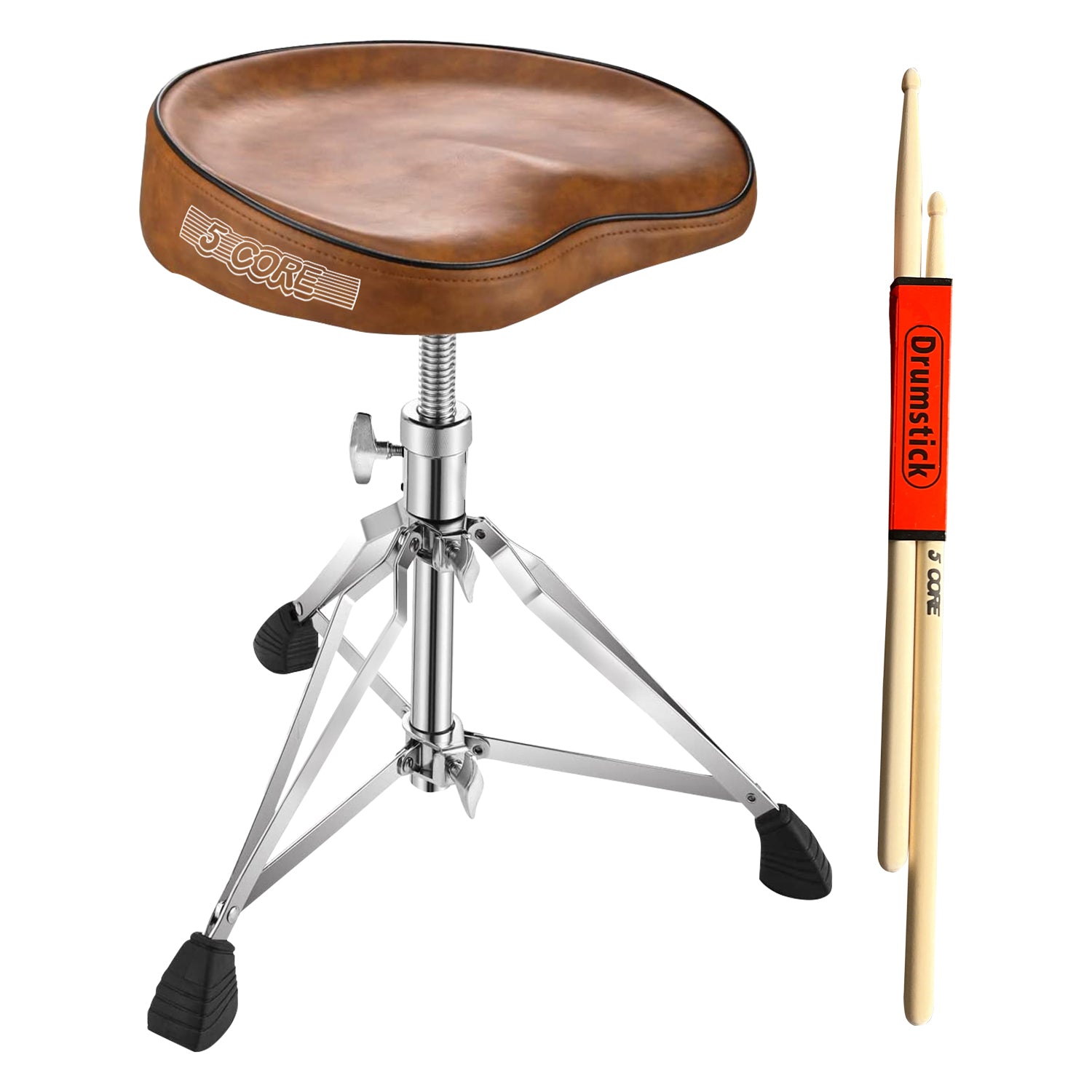 Guitar Stool: Elevate Your Performance with Saddle Seat in Chrome Brown