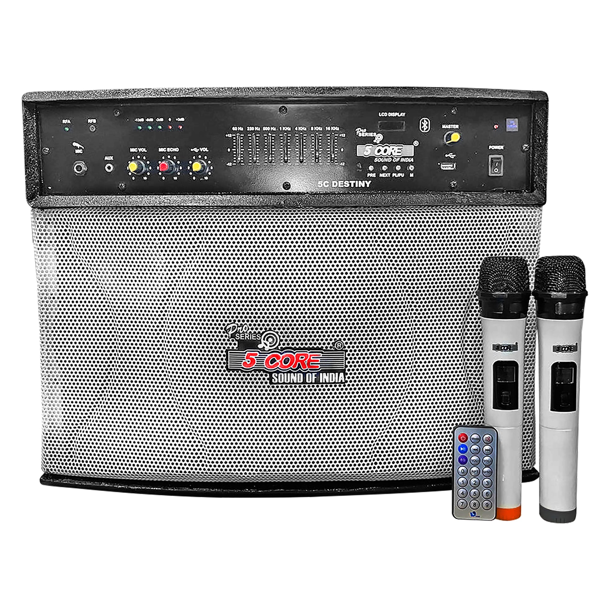 5 Core Wireless Portable PA System 400W PMPO Active Powered Bluetooth Compatible Karaoke Speaker