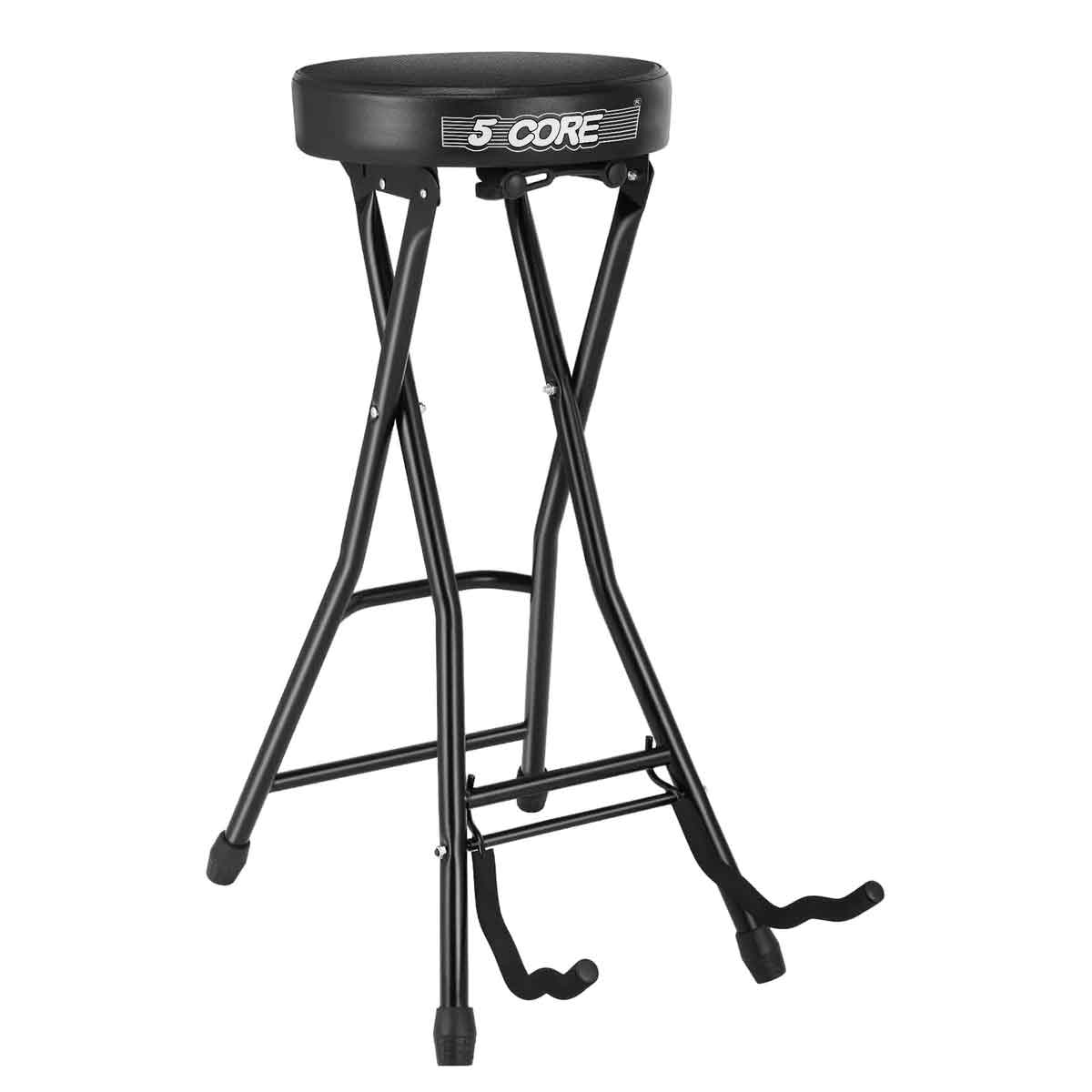 5 Core Guitar Stool w Comfortable Padded Seat Foot Rest Guitar Holder w 300 Lbs Capacity