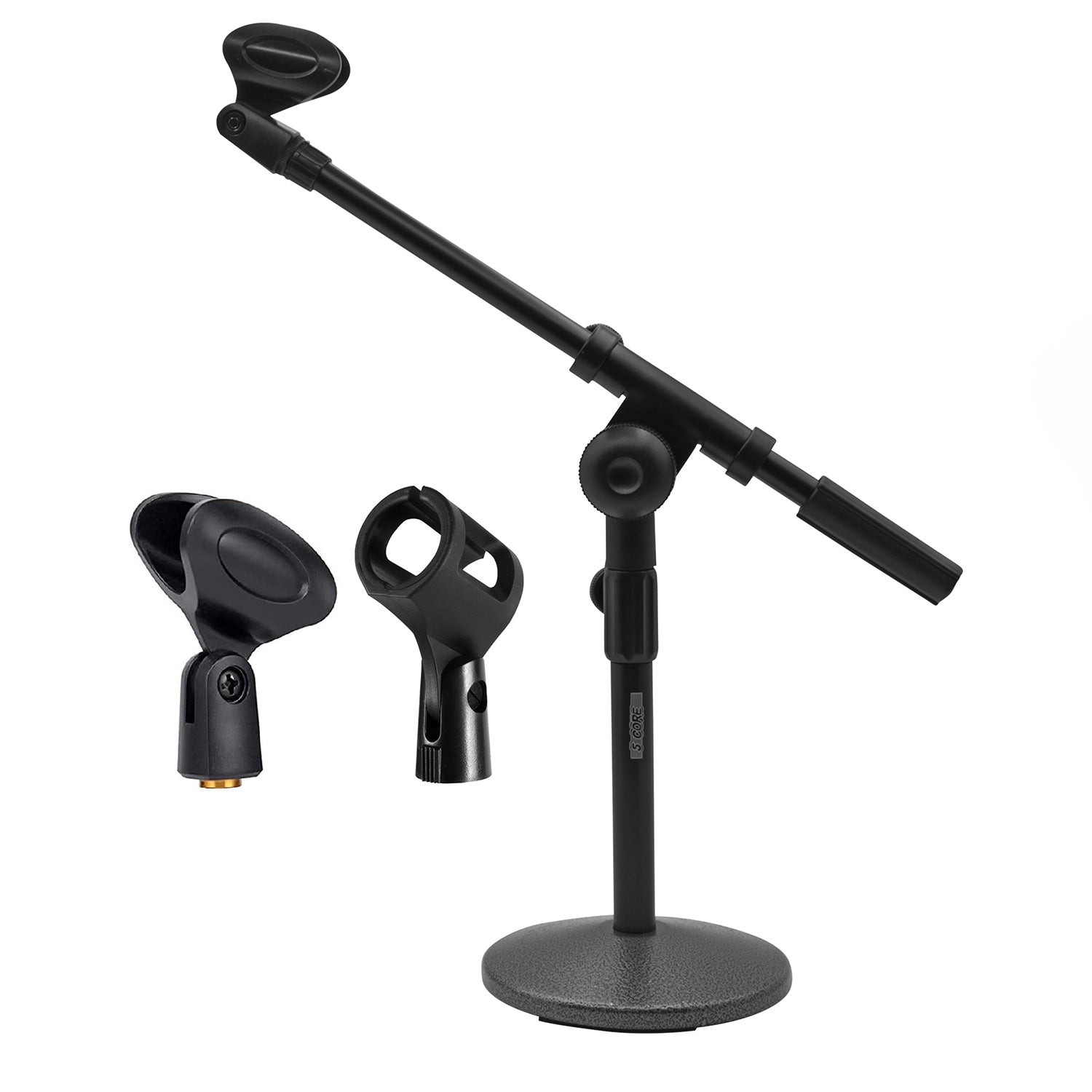 5Core  Round Base Mic Stand Desk Universal Desktop Height Adjustable Table Top Microphone Stand