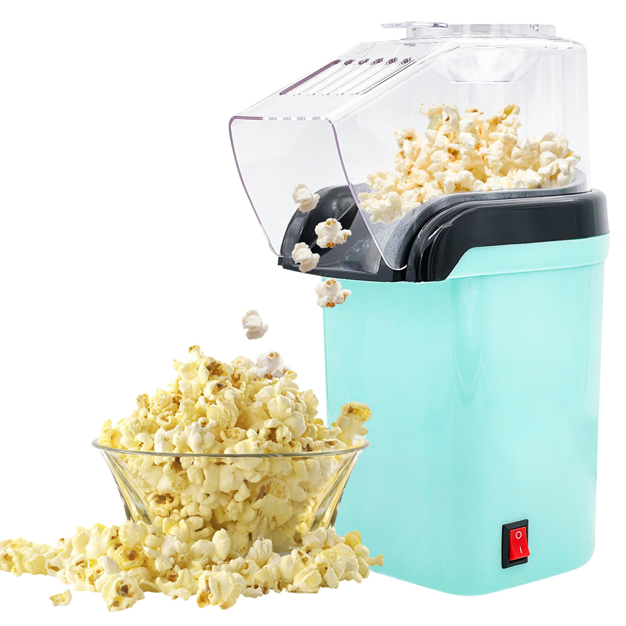 5 Core Hot Air Popcorn Machine • 16 Cup Capacity Mini Popcorn Maker Electric Oil-Free Kernel Popper