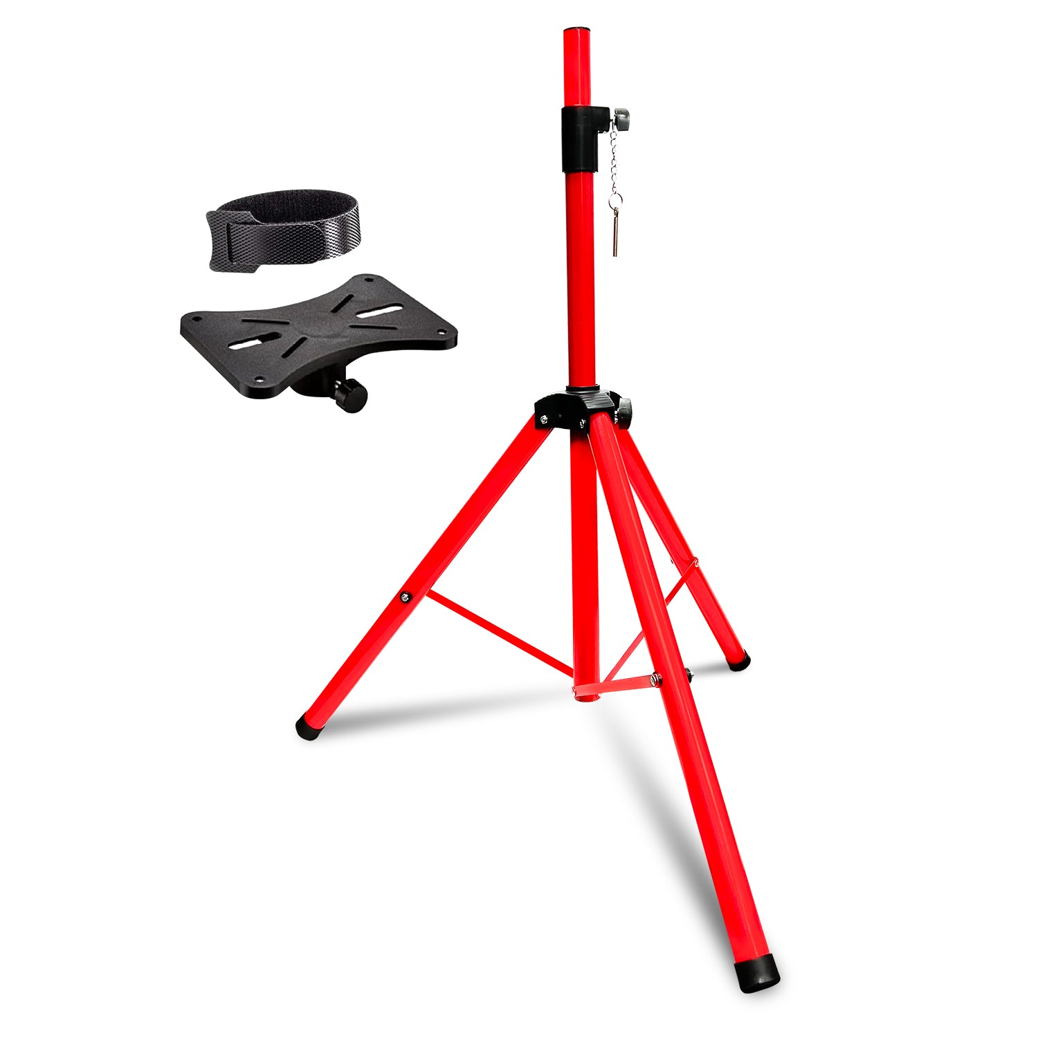 5 Core Universal Speaker Stand Red w Mount Bracket • Height Adjustable Tripod Stands 100 lbs Capacity