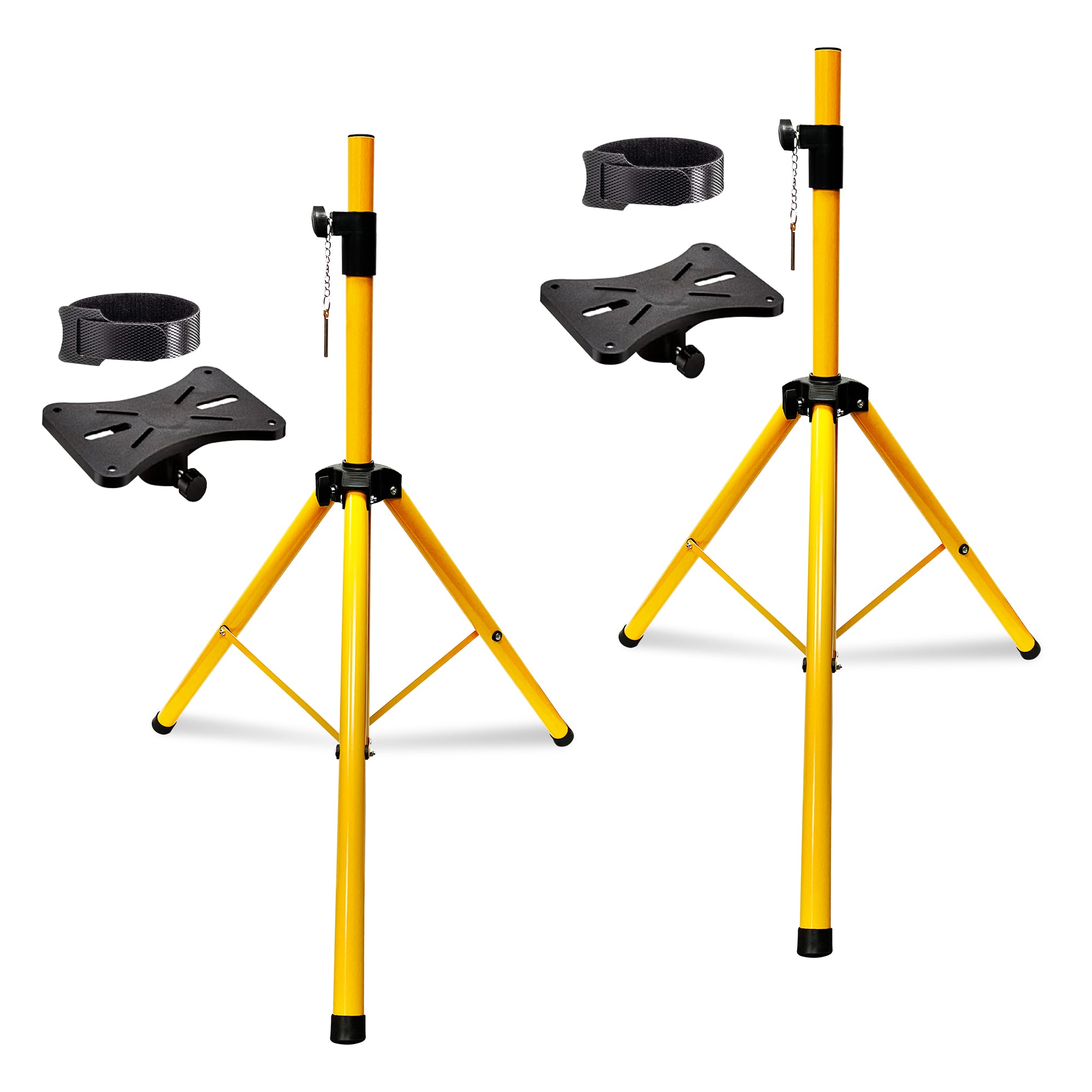 5 Core speaker Stand 2 Pieces Subwoofer Stands Yellow Height Adjustable Light Weight Studio PA Speaker Holder for Large Speakers w Locking Safety PIN and 35mm Compatible Insert On Stage In Studio Use - SS ECO 2PK YLW WoB