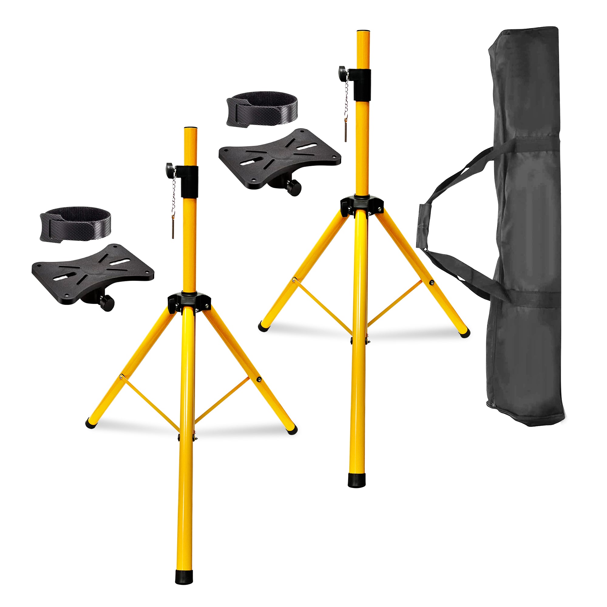 5Core Speaker Stand Tripod Tall Heavy Duty DJ Studio Monitor stands 72" Pole Mount Yellow w Bag 1/2 Pc
