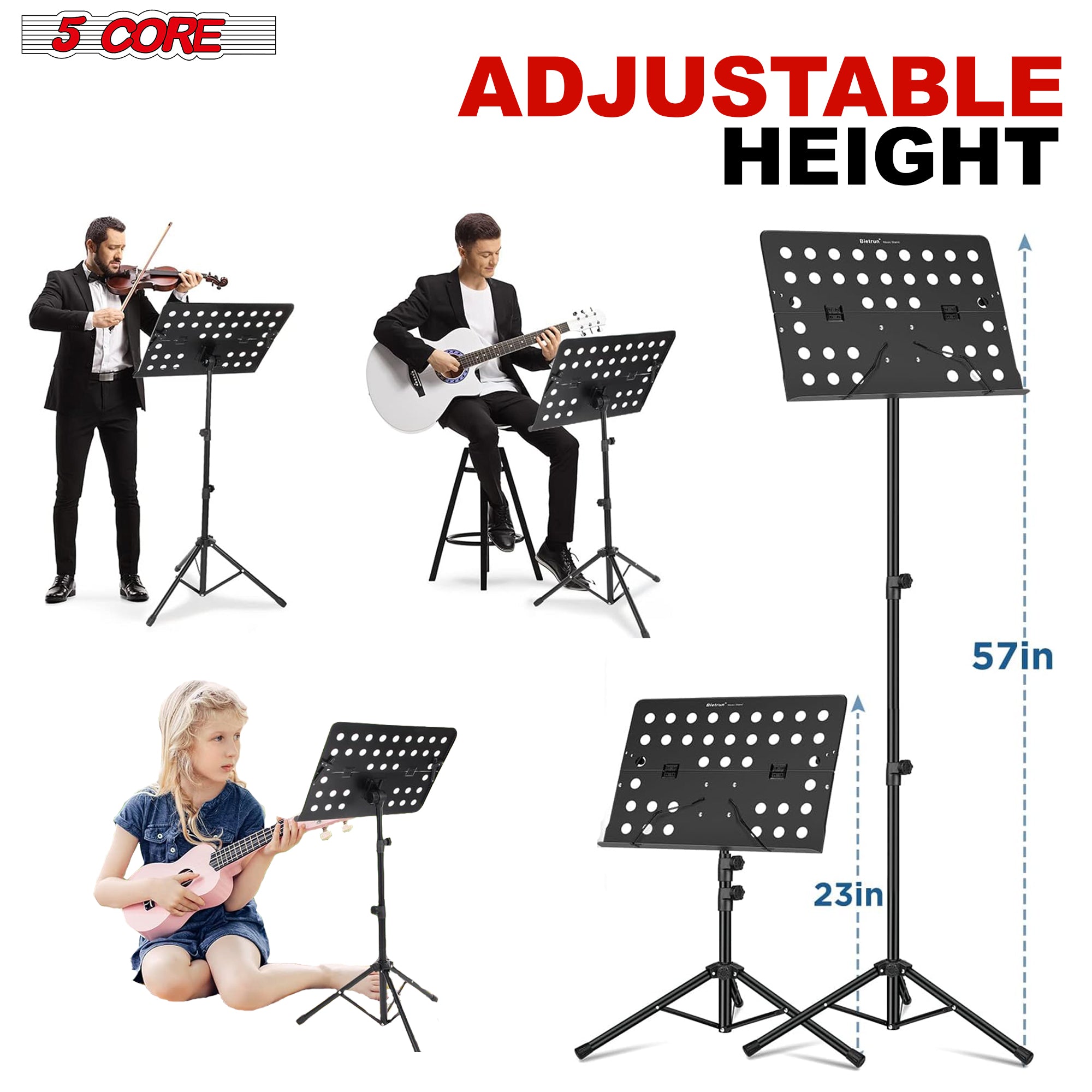 Height adjustable music stand