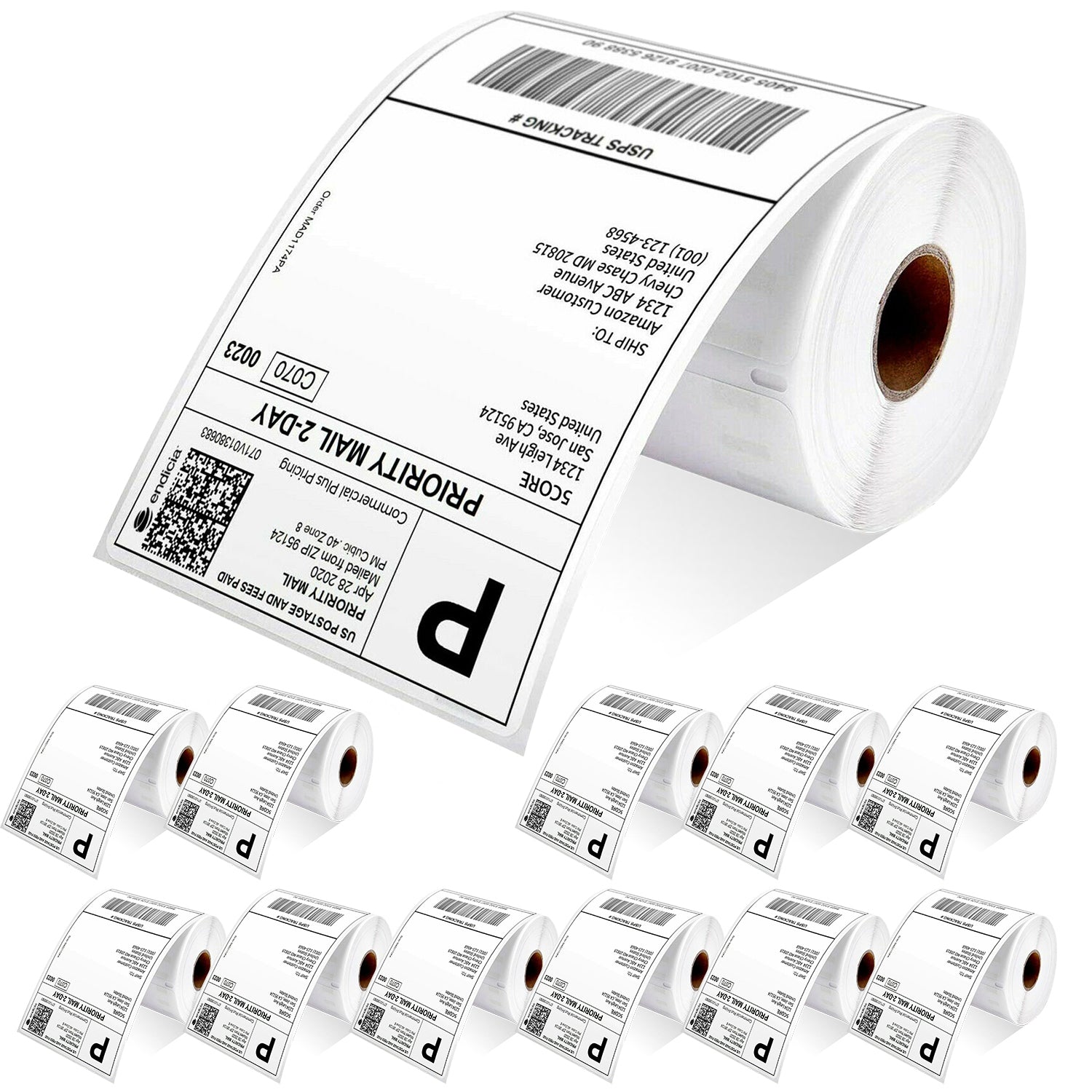 5 Core 4x6" Thermal Shipping Label Commercial Grade 4 Rolls Direct Labels 250/paper ZP450 Sticker