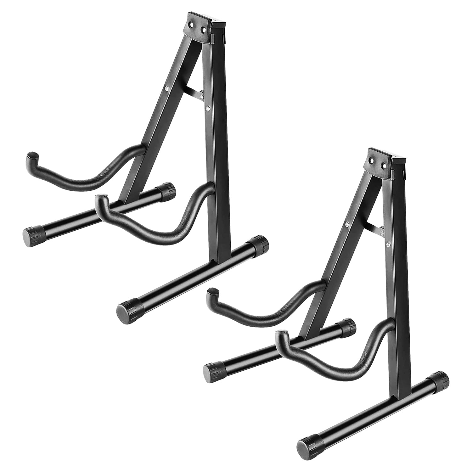 5Core Guitar Stand Floor • Universal A-frame Folding Guitars Holder • w Secure Lock & Padding 1/2 Pc