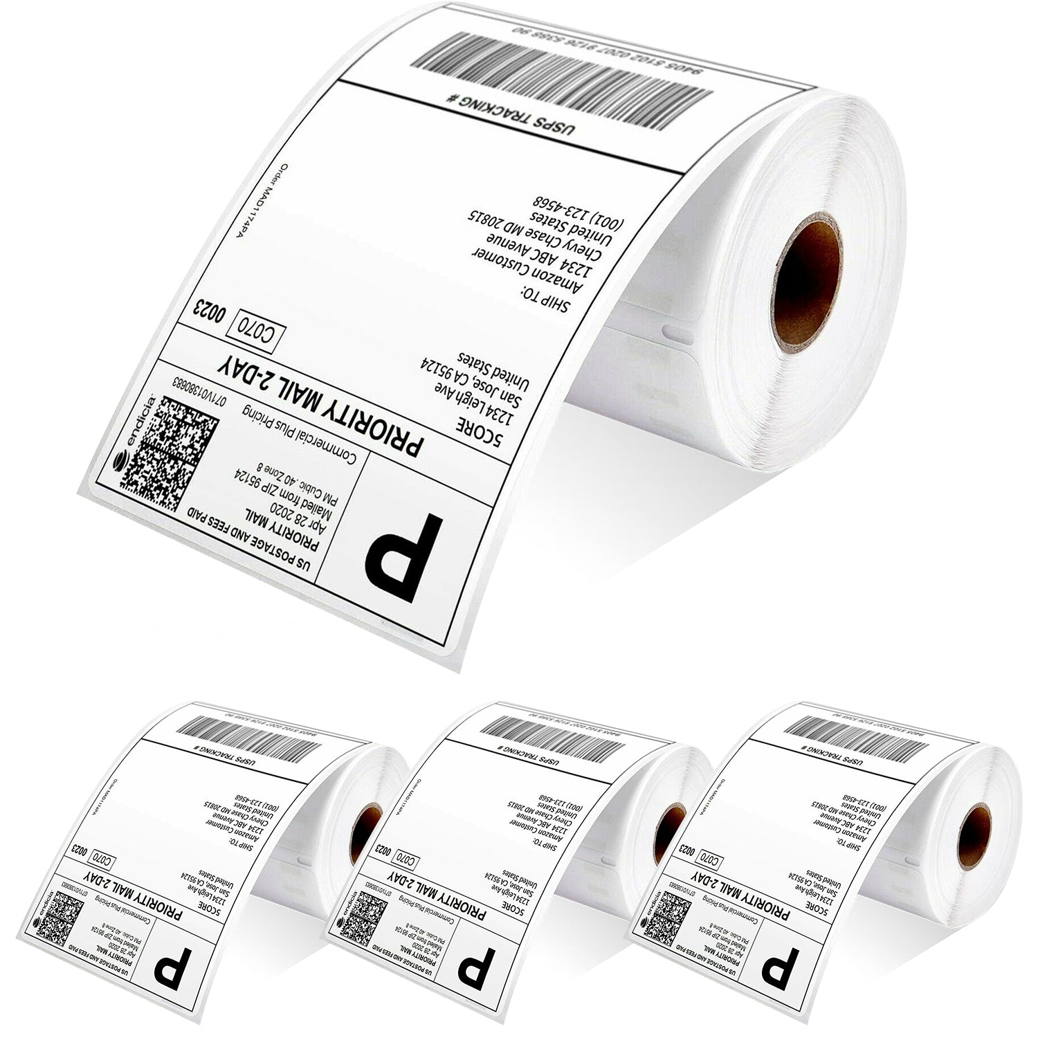 5 Core 4x6" Thermal Shipping Label Commercial Grade 4 Rolls Direct Labels 250/paper ZP450 Sticker