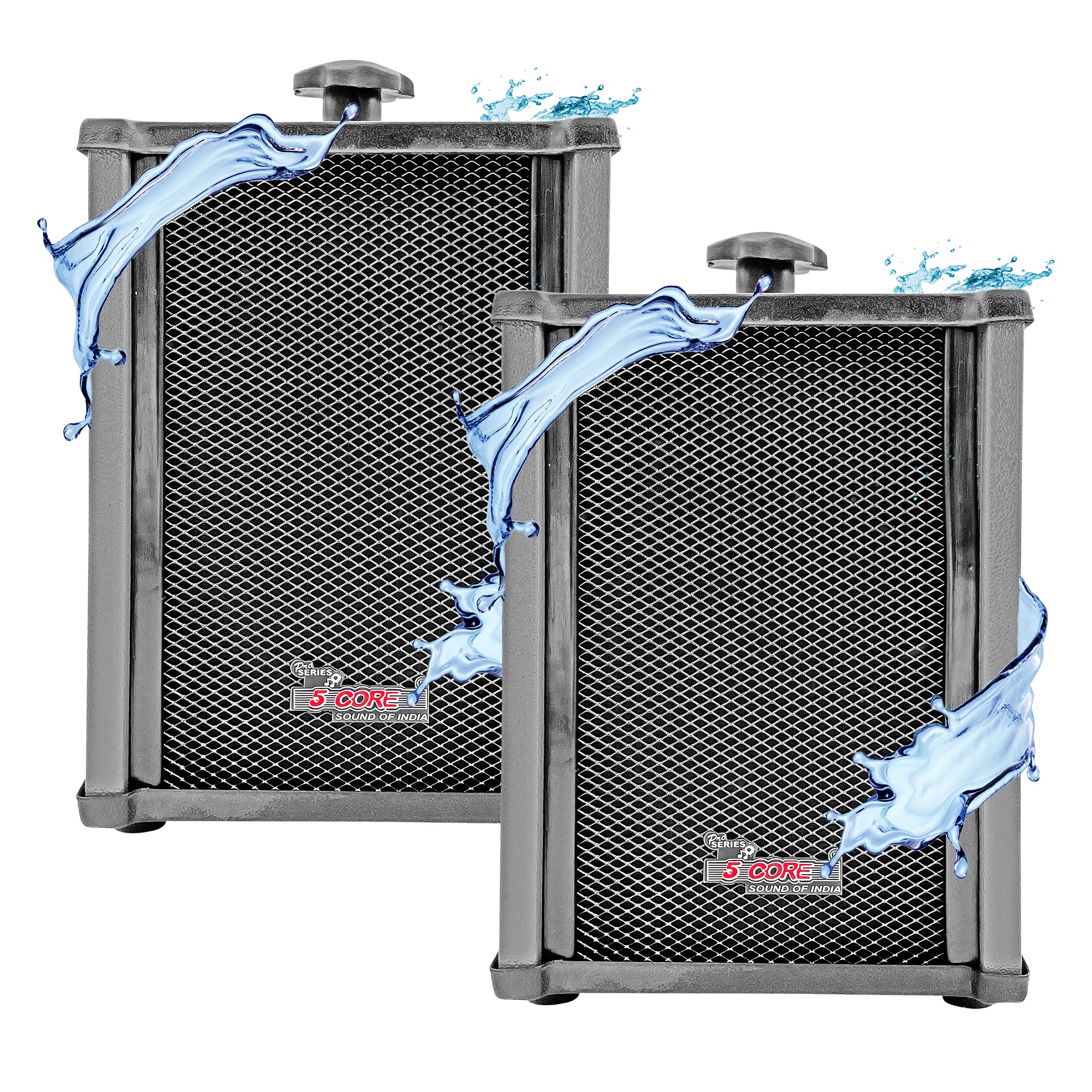 5 CORE 6x4 Inch In Wall Speaker Pair High Performance 10 Watt Outdoor Indoor Speaker with Effortless Mounting Swivel | All Weather Resistance | Stereo Sound for Home Theatre, Patio, Garden Grey 10T G 2PCS