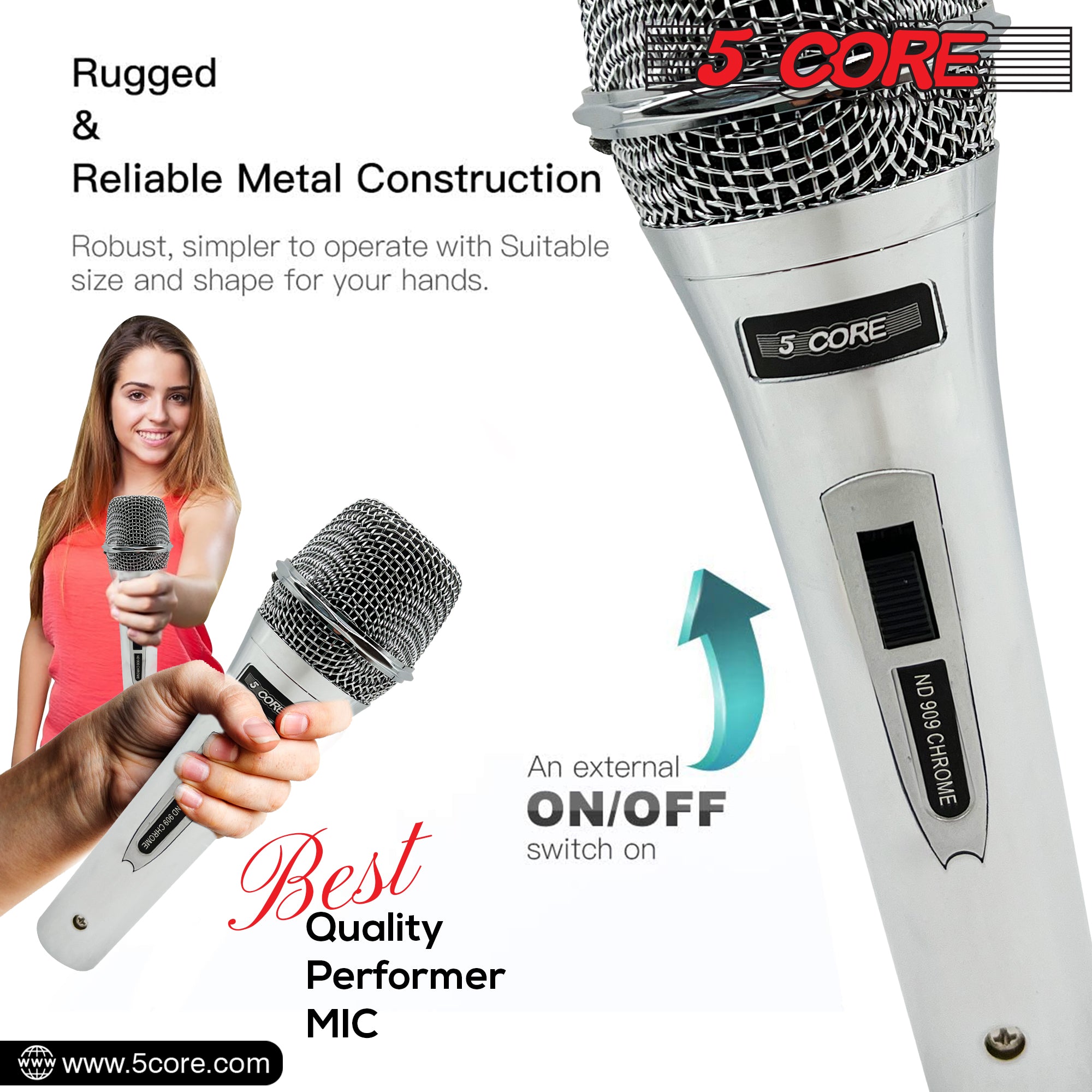Professional Dynamic Vocal Microphone with On Off Switch