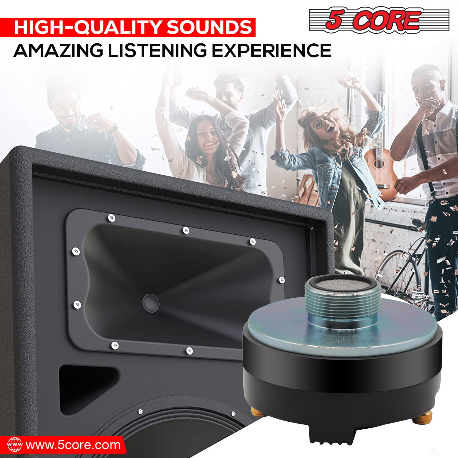 5 Core Tweeter horn compression driver high quality sounds amazing listening experience.