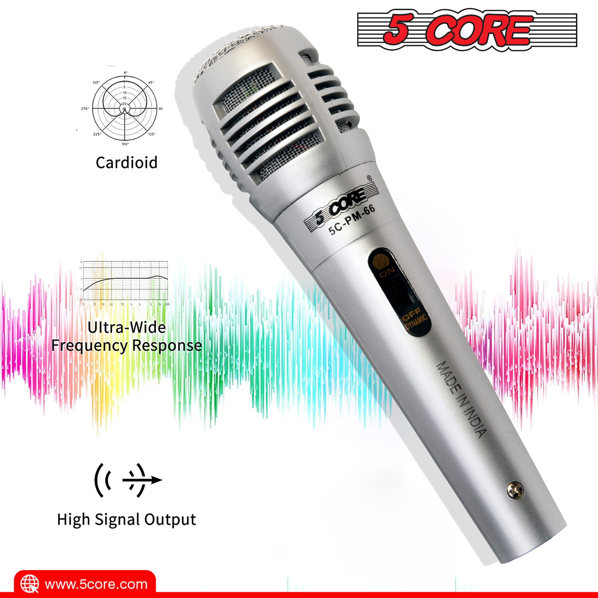 5 CORE 4 Pack Vocal Dynamic Cardioid Handheld Microphone