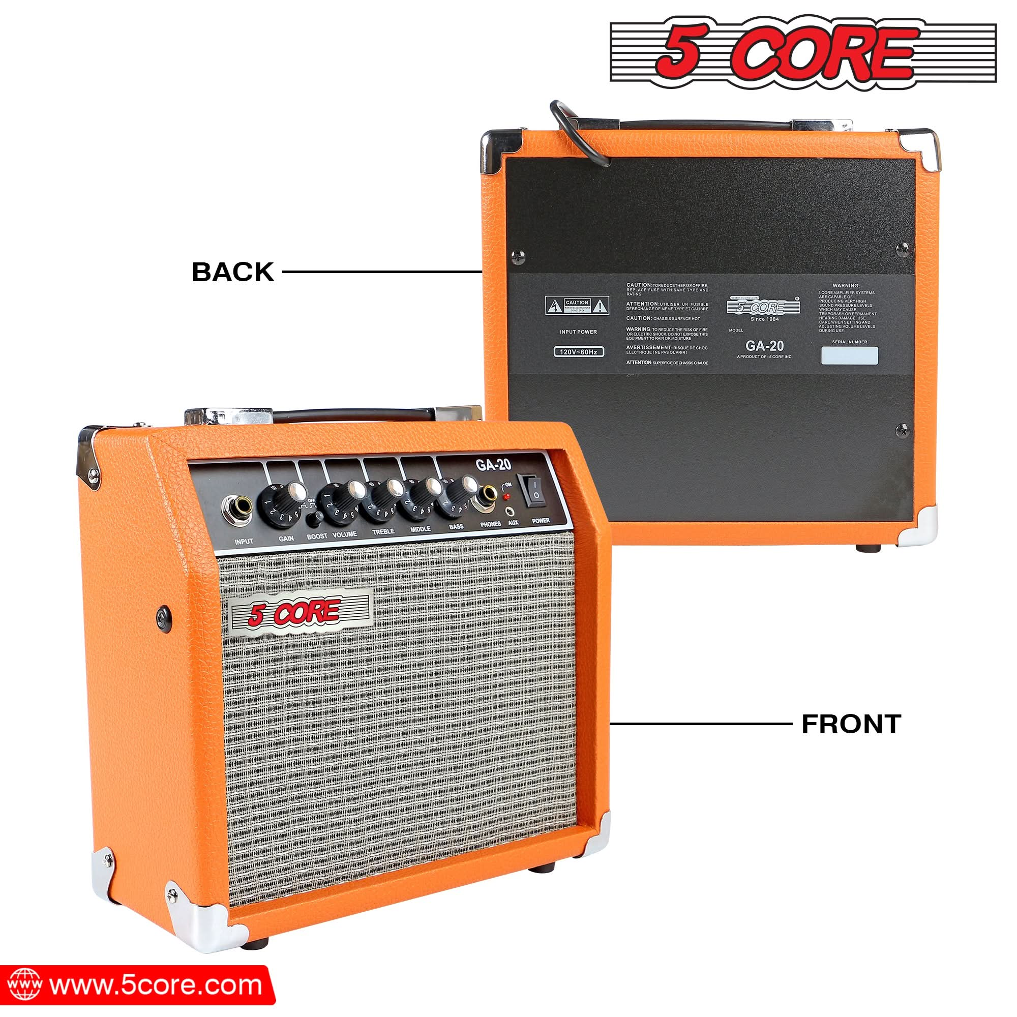 Front and back image of the portable amplificador