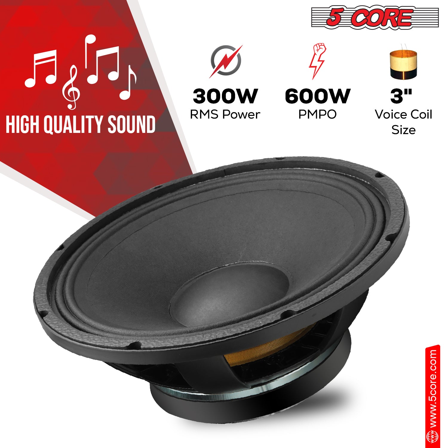 High-Power 8 Ohm Replacement Driver Speakers by 5 Core