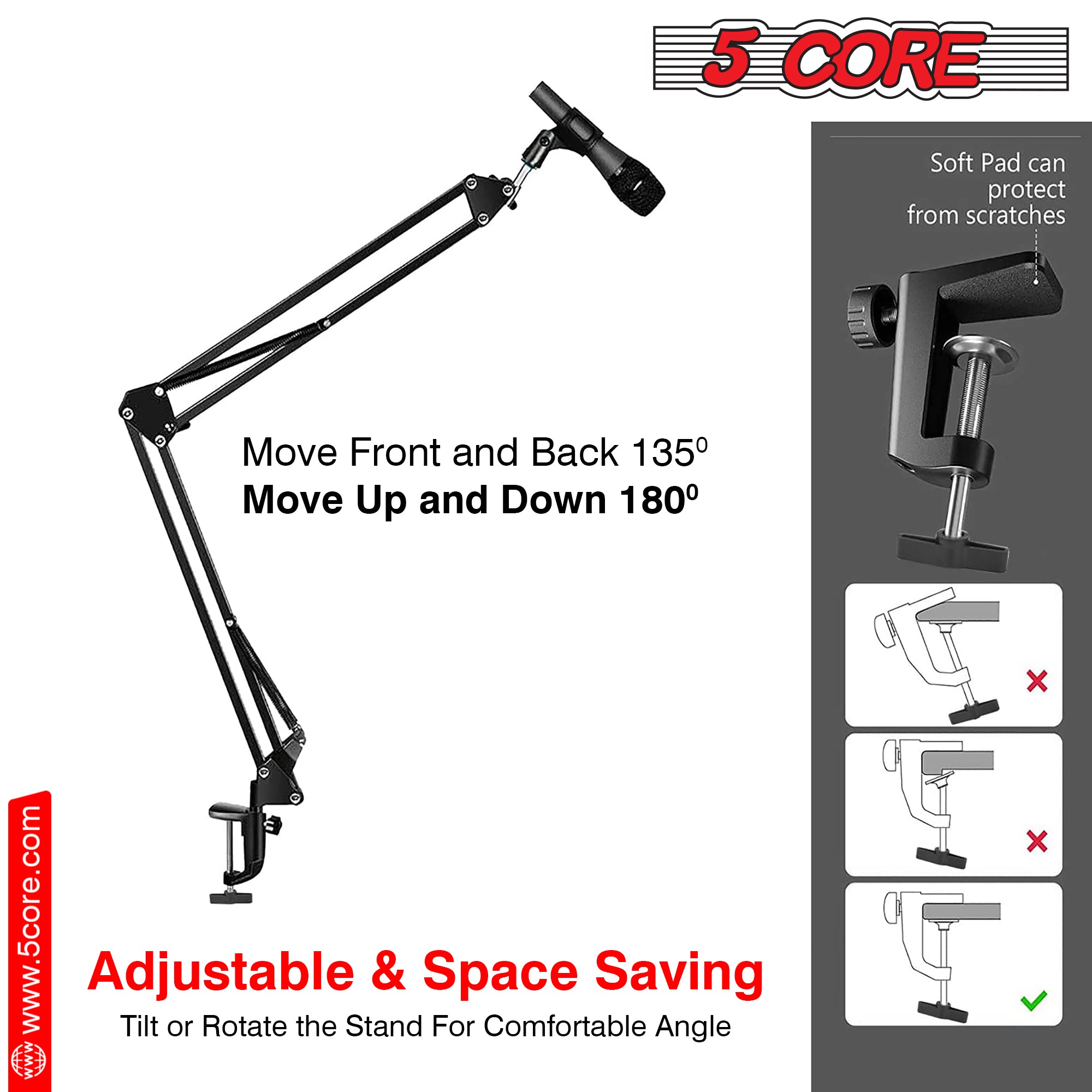 adjustable & space saving arm stand