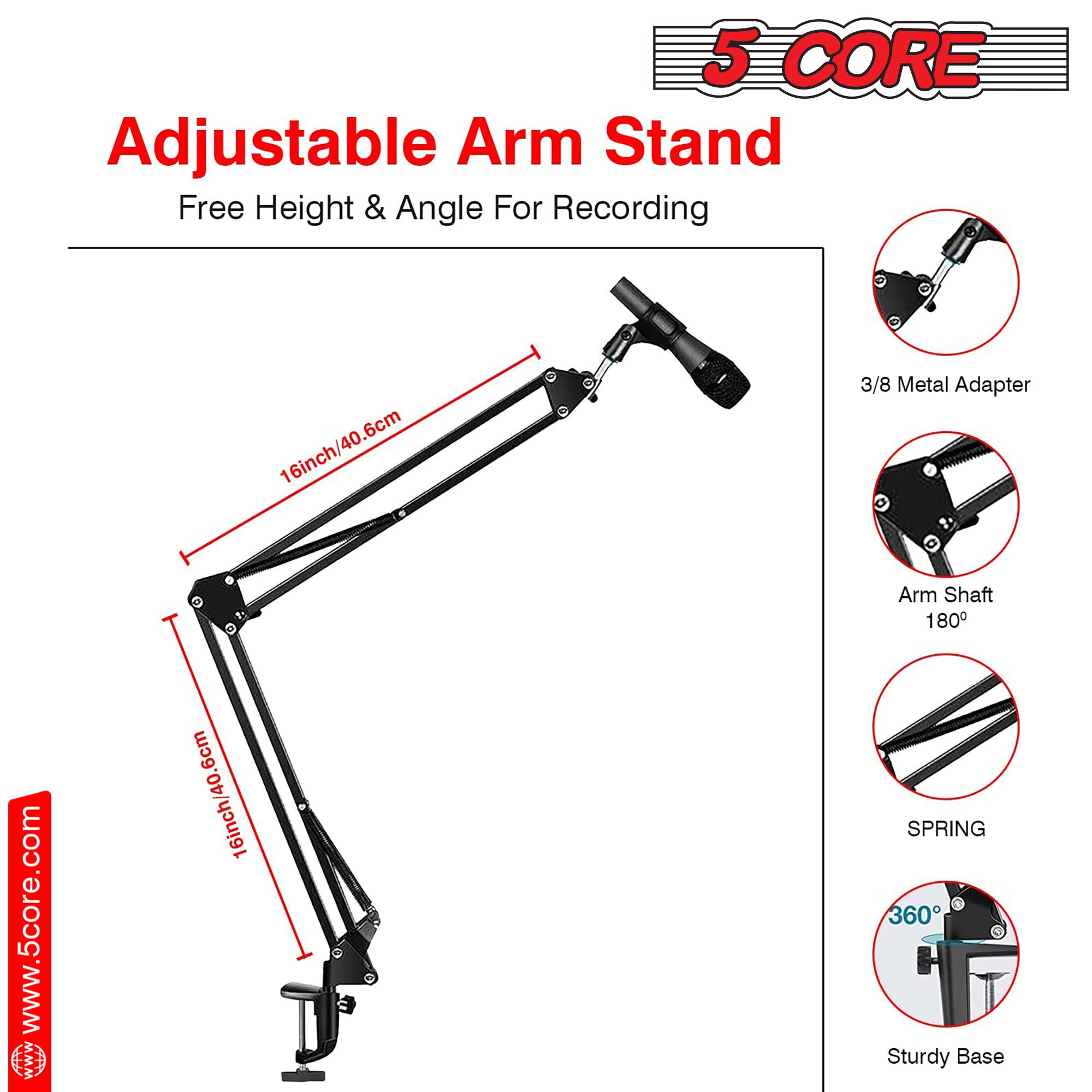 Adjustable arm stand