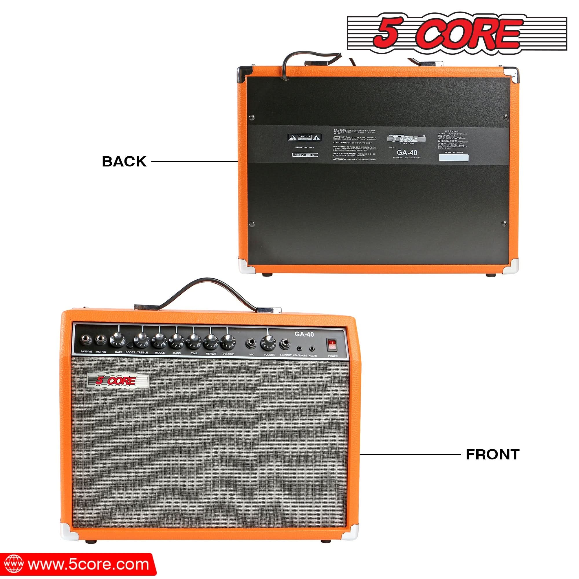 Front and back image of the portable amplificador