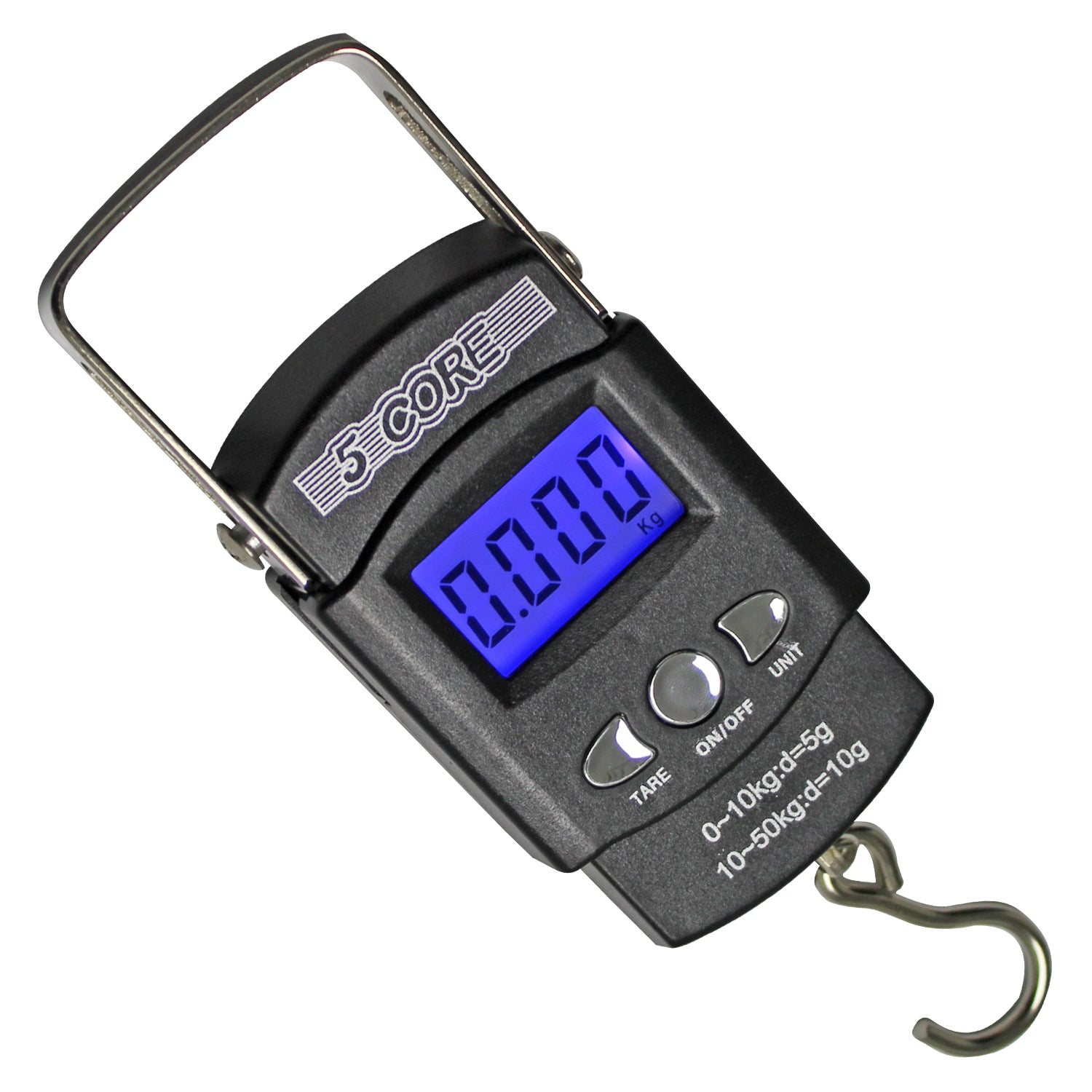 5 Core Fishing Gear And Equipment Luggage Scale 110lb Battery Operated W Lcd Built-in Measuring Tape All Weather Ice Fishing Gear Multipurpose -LS-006