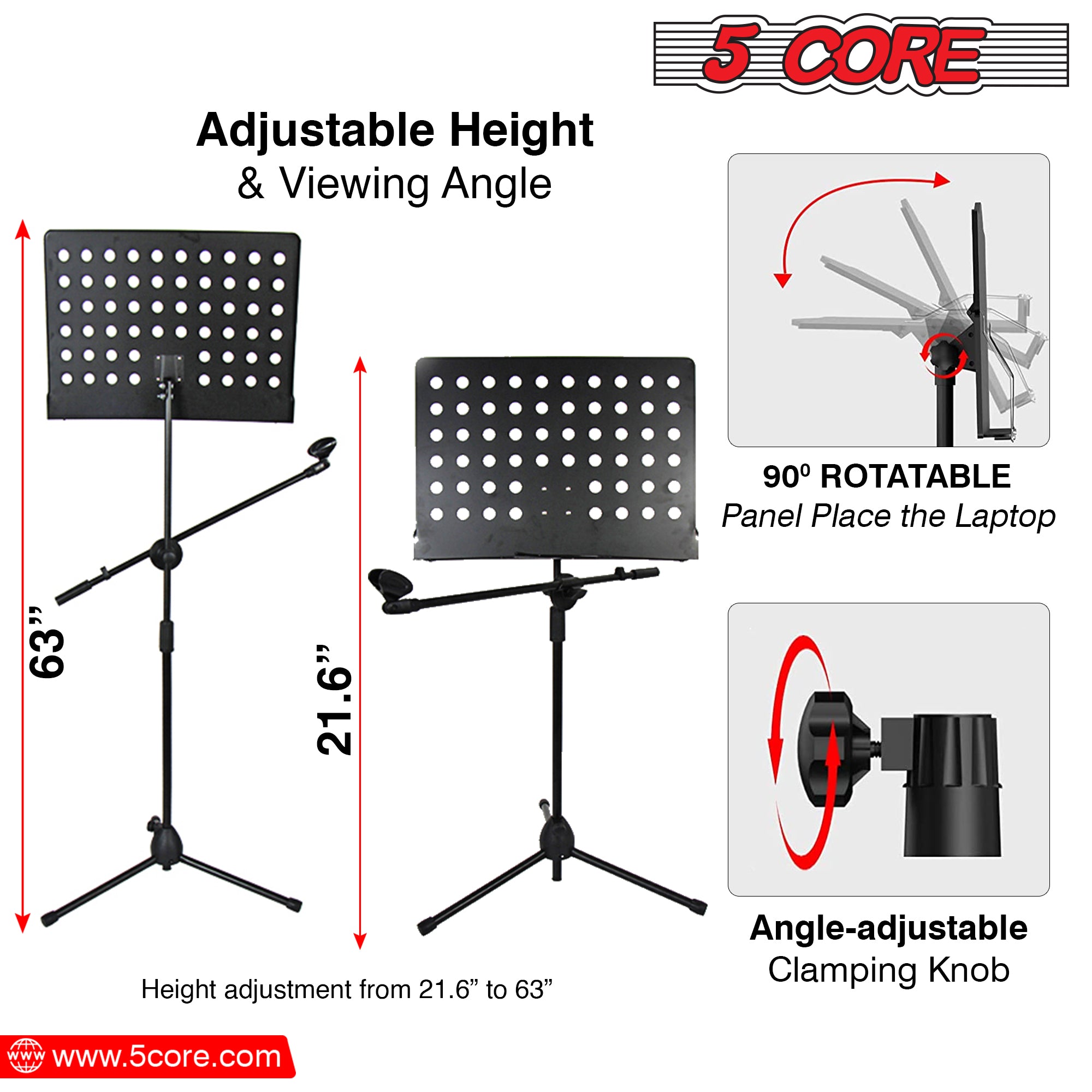adjustable height & viewing angle