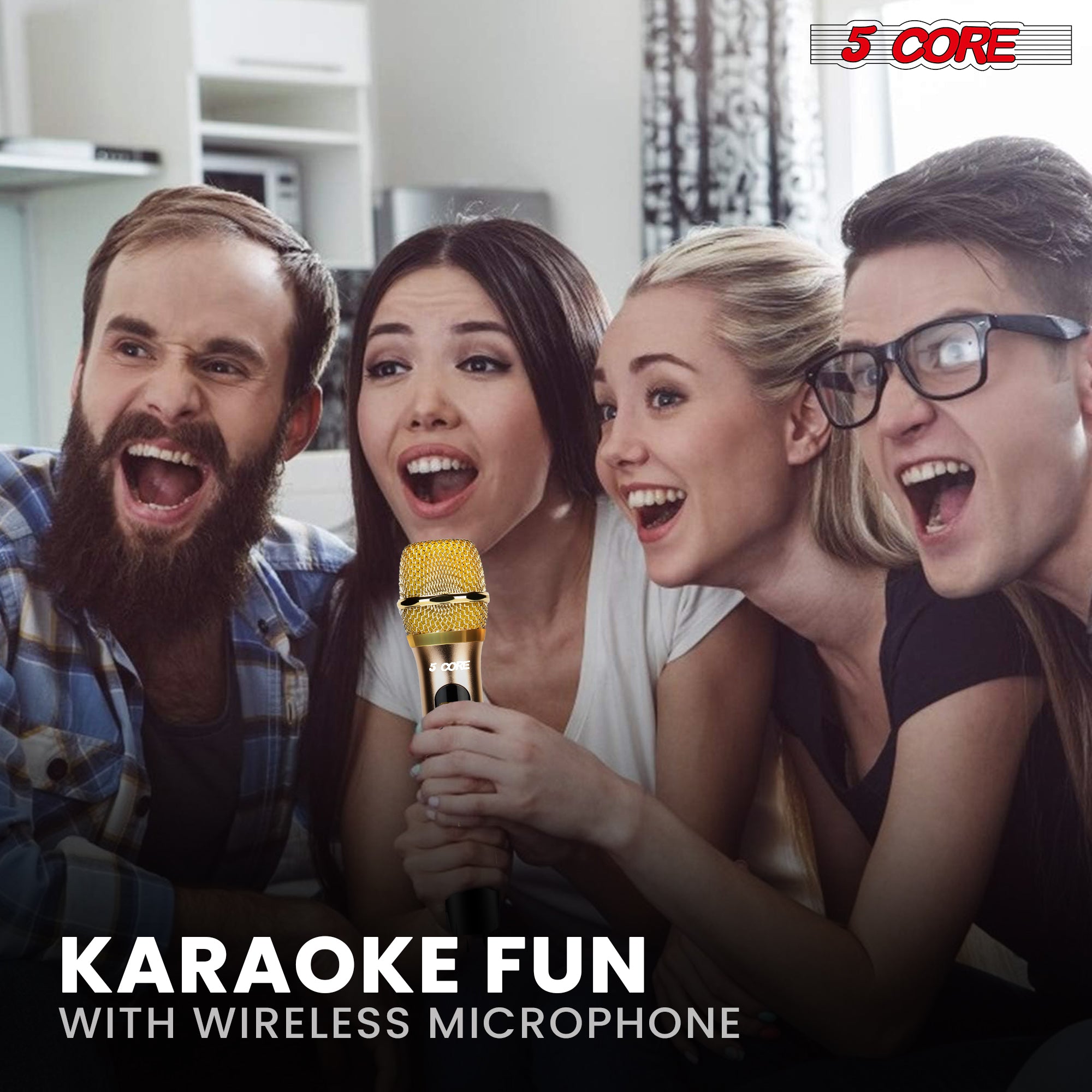karaoke fun with wireless microphone