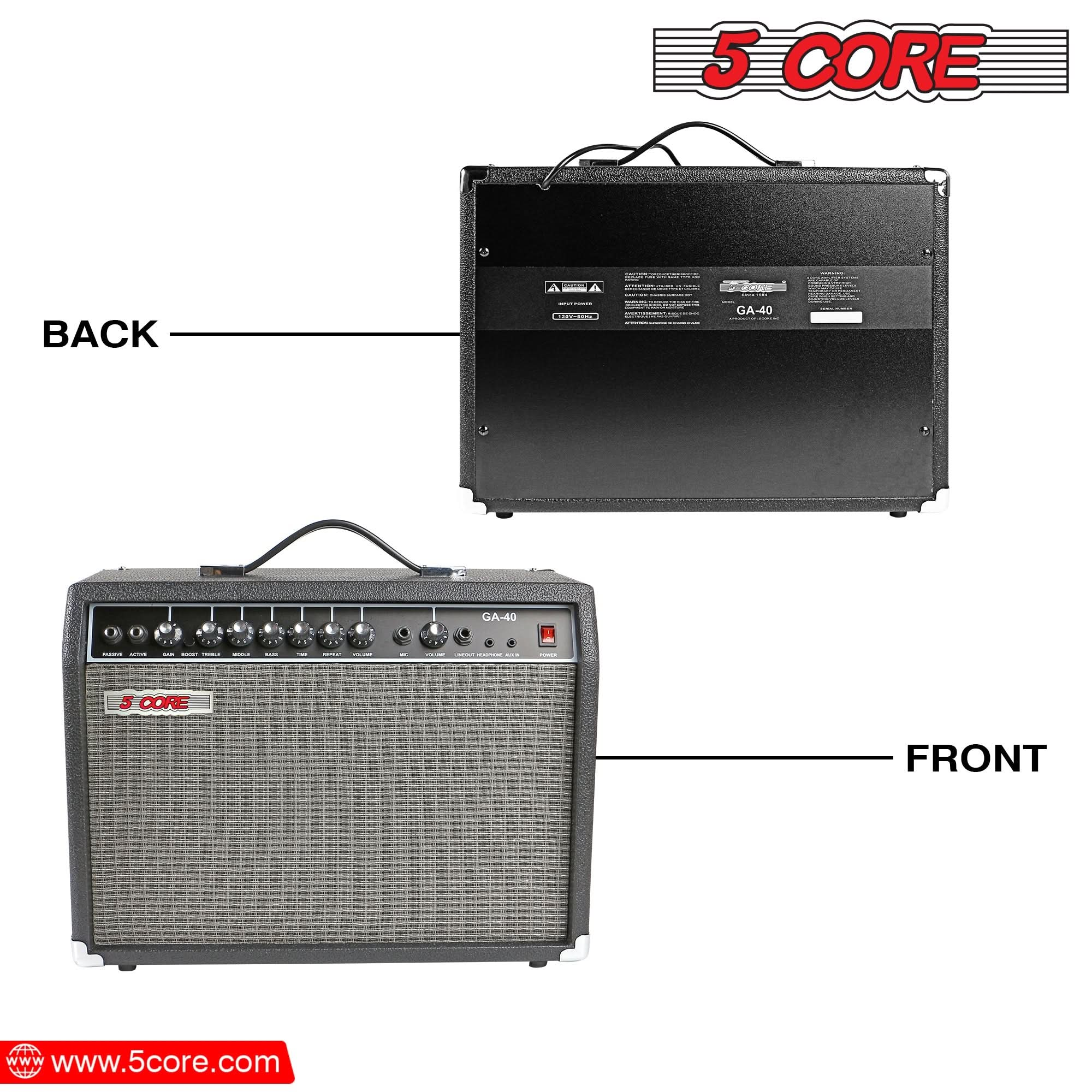 Front and back image of the portable amplificador