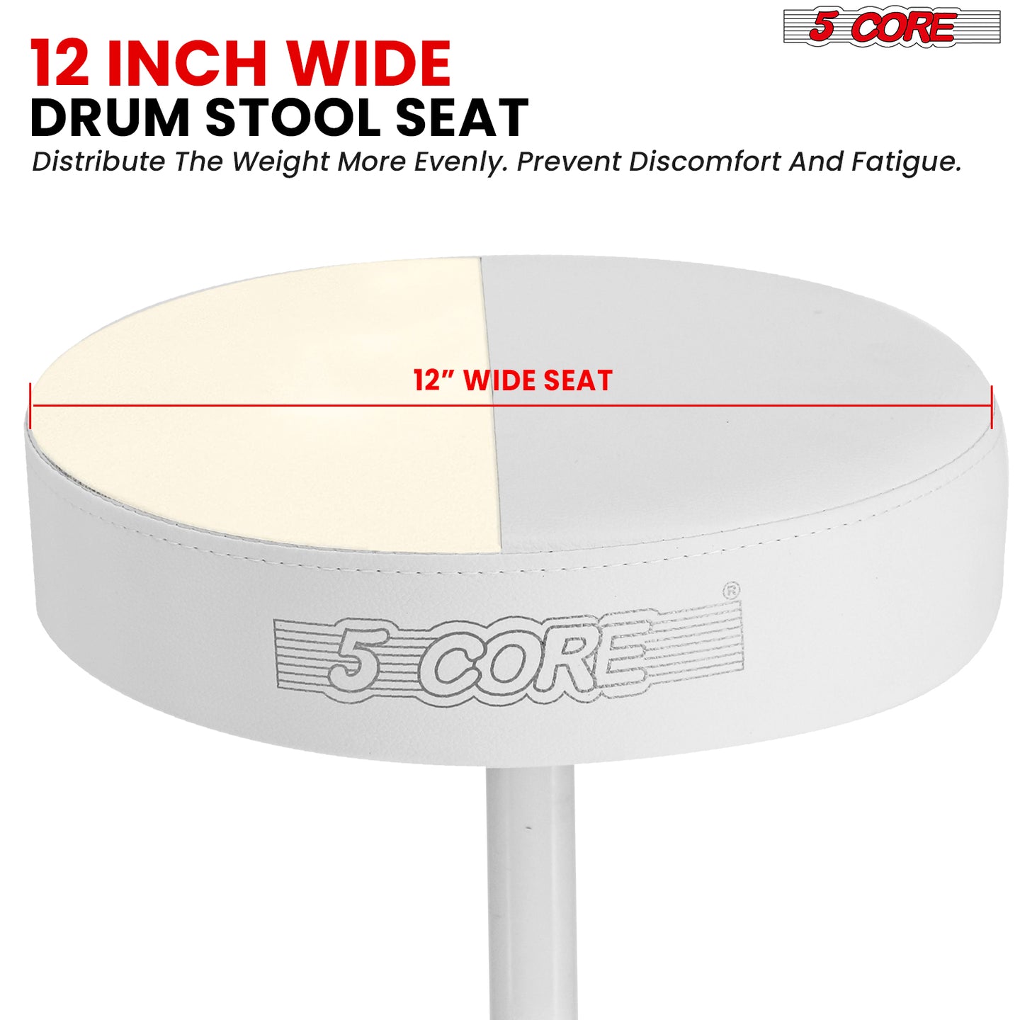 Drum chair featuring a spacious seat for unrestricted movement and superior drumming control.