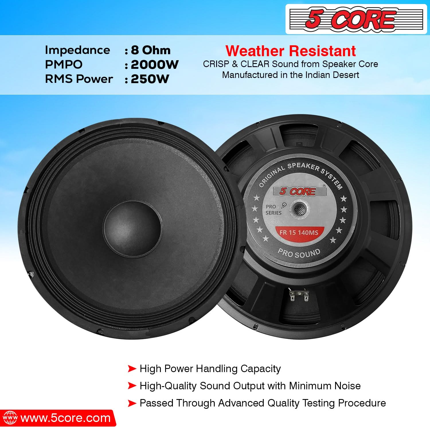 15 Inch Full Range Woofer for DJ Setups