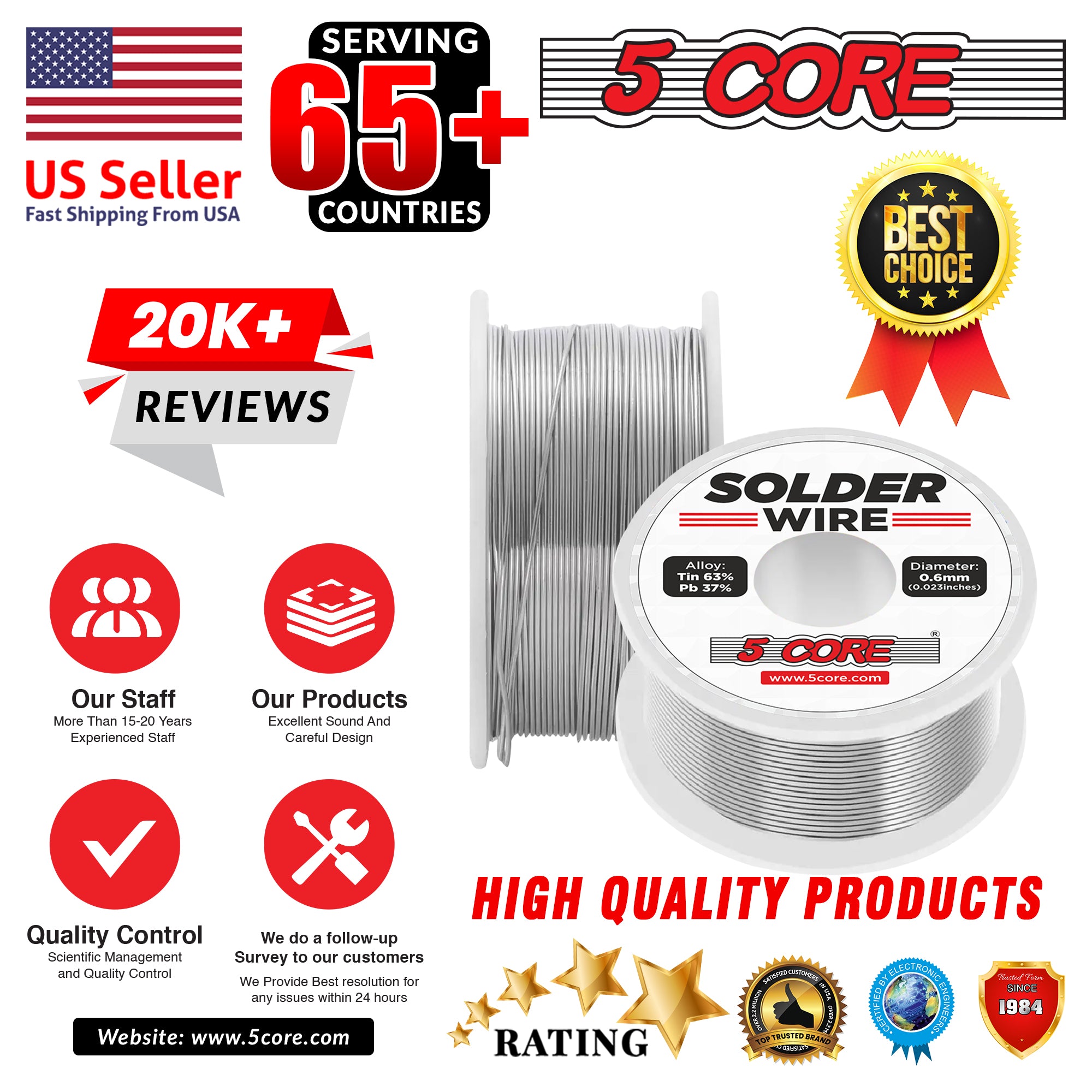 5Core Solder Wire 5 Pack  DIY Tin Lead for Soldering Components- solder wire 5 pcs