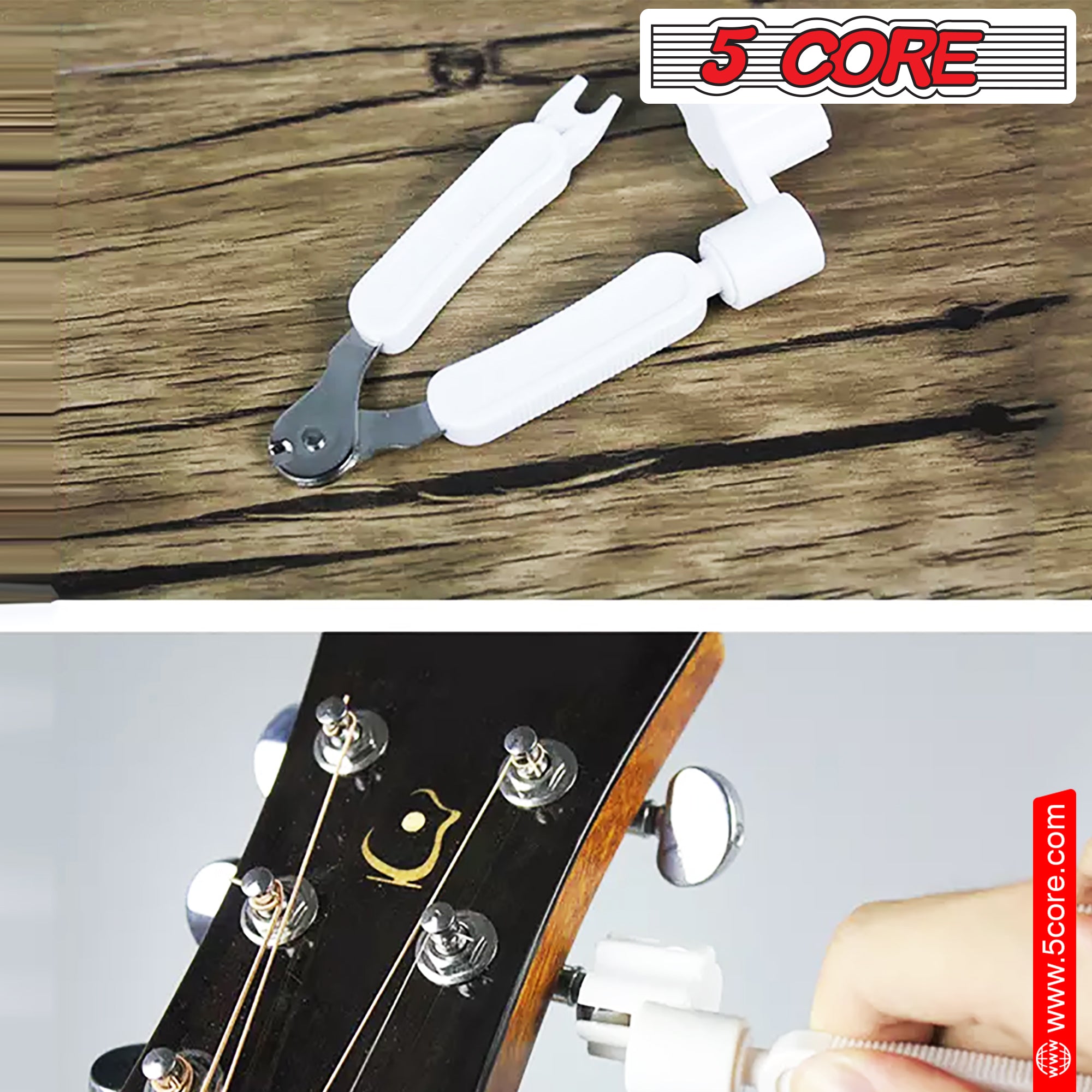 5Core Guitar String Winder  3 In 1 Multifunctional Guitar Maintenance Tools  w Bridge Pin Puller