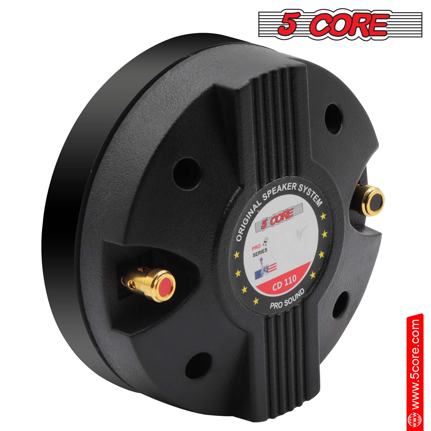 5 Core Horn Tweeter Replacement Compression Driver 110W RMS Tweeter 8 Ohm Compact PA horn Speakers All Weather Horn Speakers 18 T.P.I Tapping -CD 110