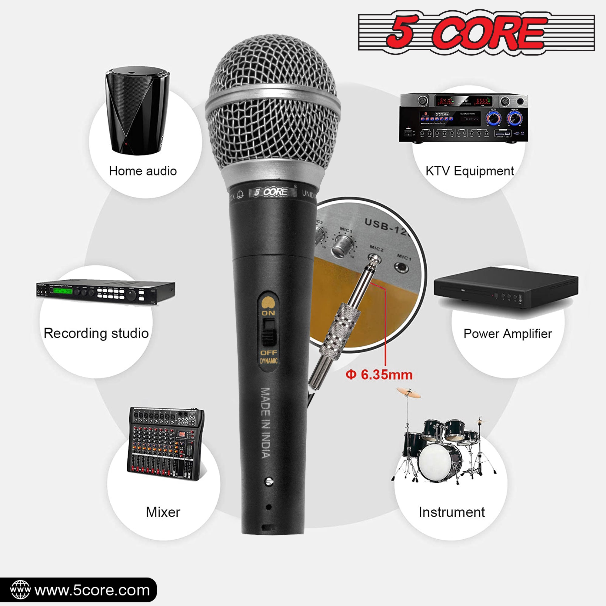 Professional karaoke microphone with XLR connection.