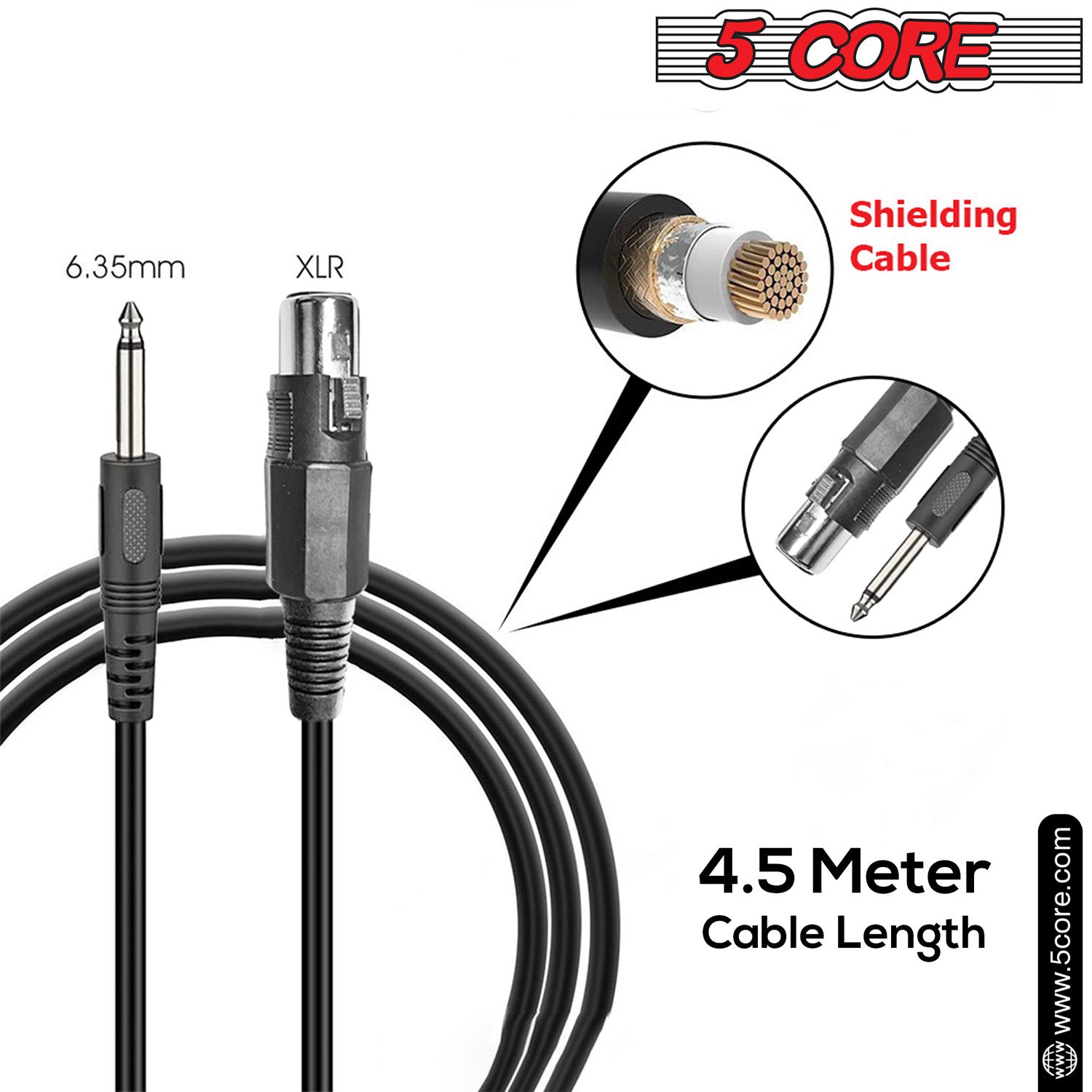 5Core Microphone For Singing Karaoke Mic XLR Dynamic Mic Cardioid Unidirectional Microfono 1/2/3 Pc