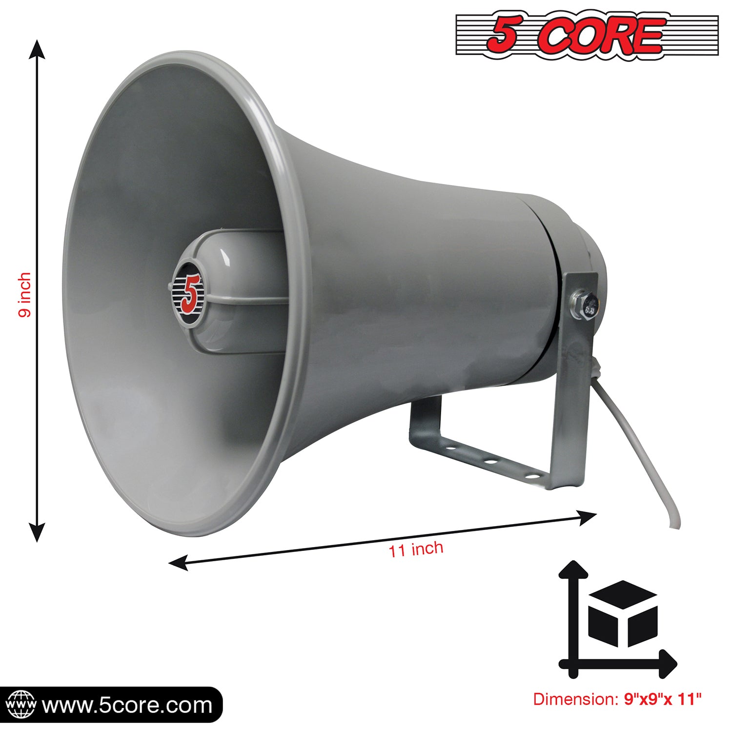 5 Core PA Horn Speaker Outdoor 9 x 11" Loudspeaker • 20W RMS 8Ohm Horn • Loud Sound Driver 1/2/4 Pc