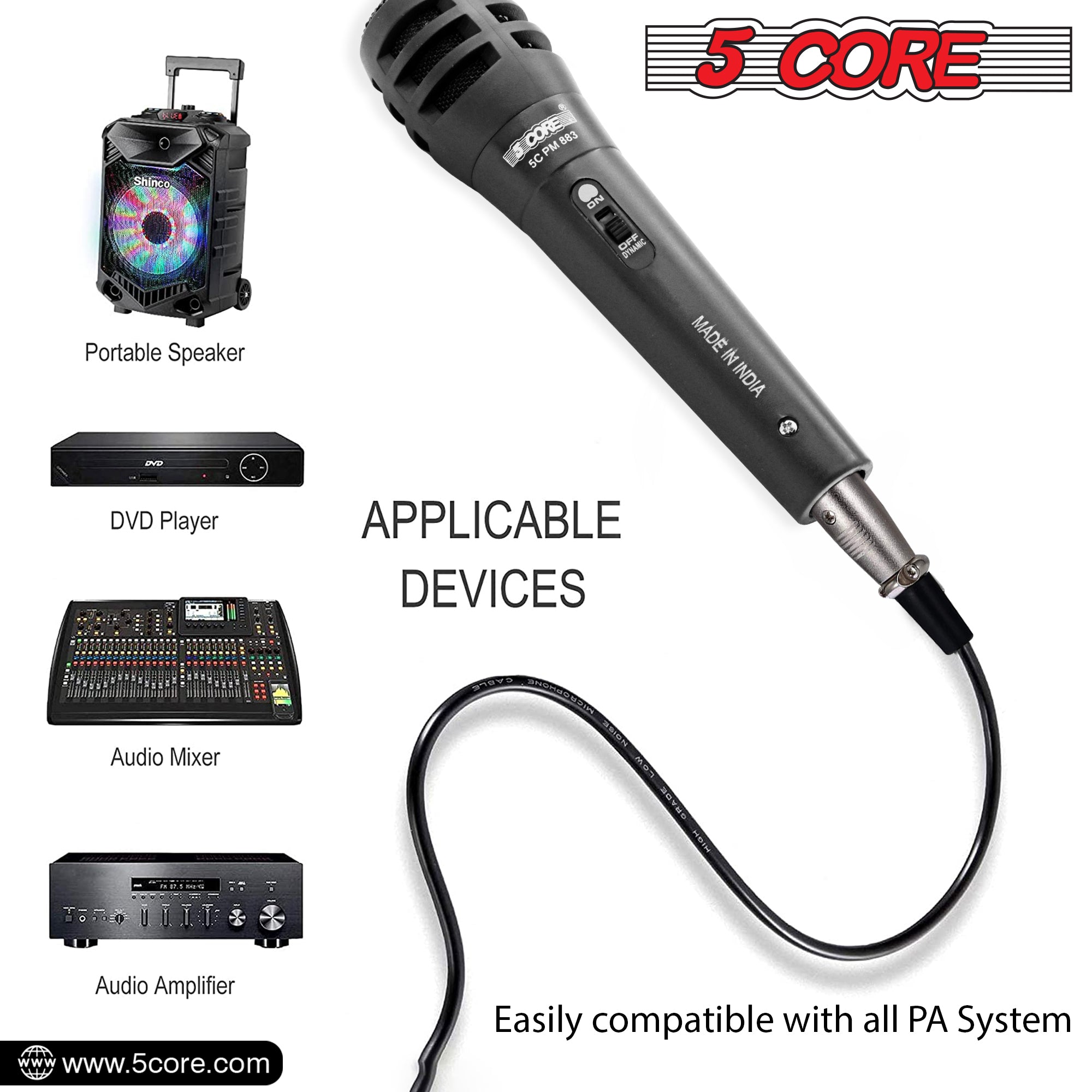 Elevate Your Singing Performance with the 5 Core PM-883 Karaoke Mic