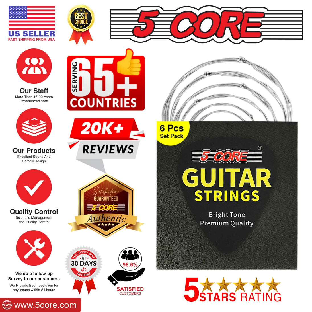 We at 5 Core provide the best guitar strings in the market